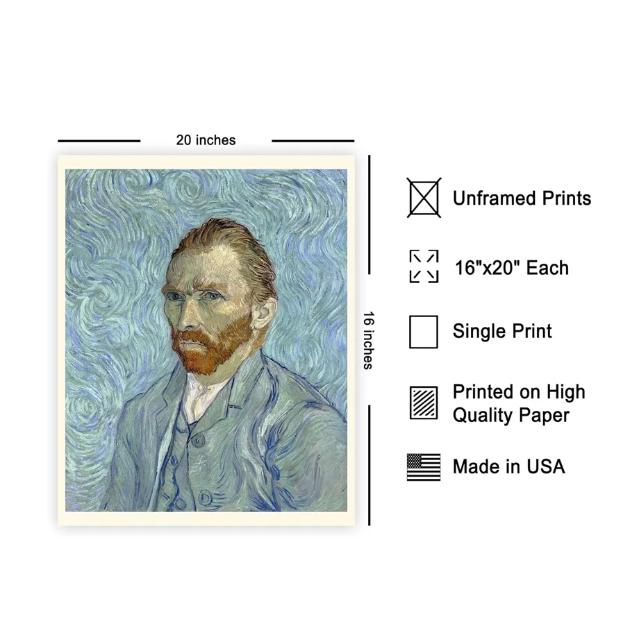 Van Gogh self-portrait Art by Vincent van Gogh Framed Canvas Print