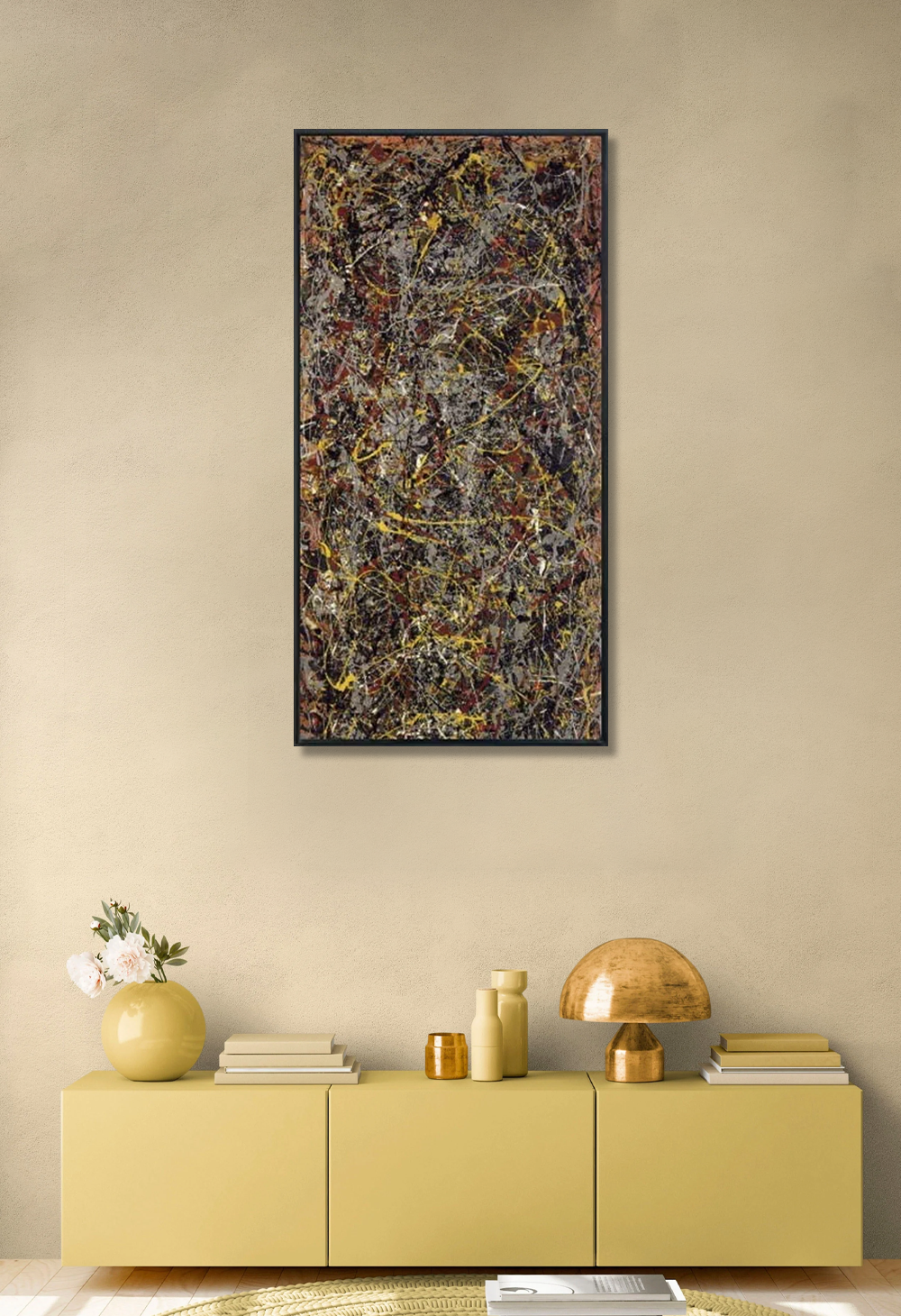 Number 5 1948 Canvas Giclee Print Abstract Art by Jackson Pollock in 20"X40"