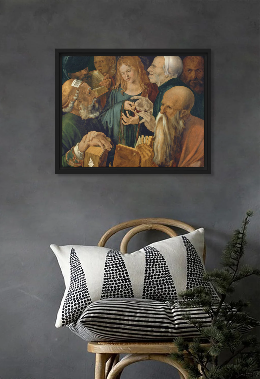 Jesus among the Doctors by Albrecht Dürer Canvas Print Frame