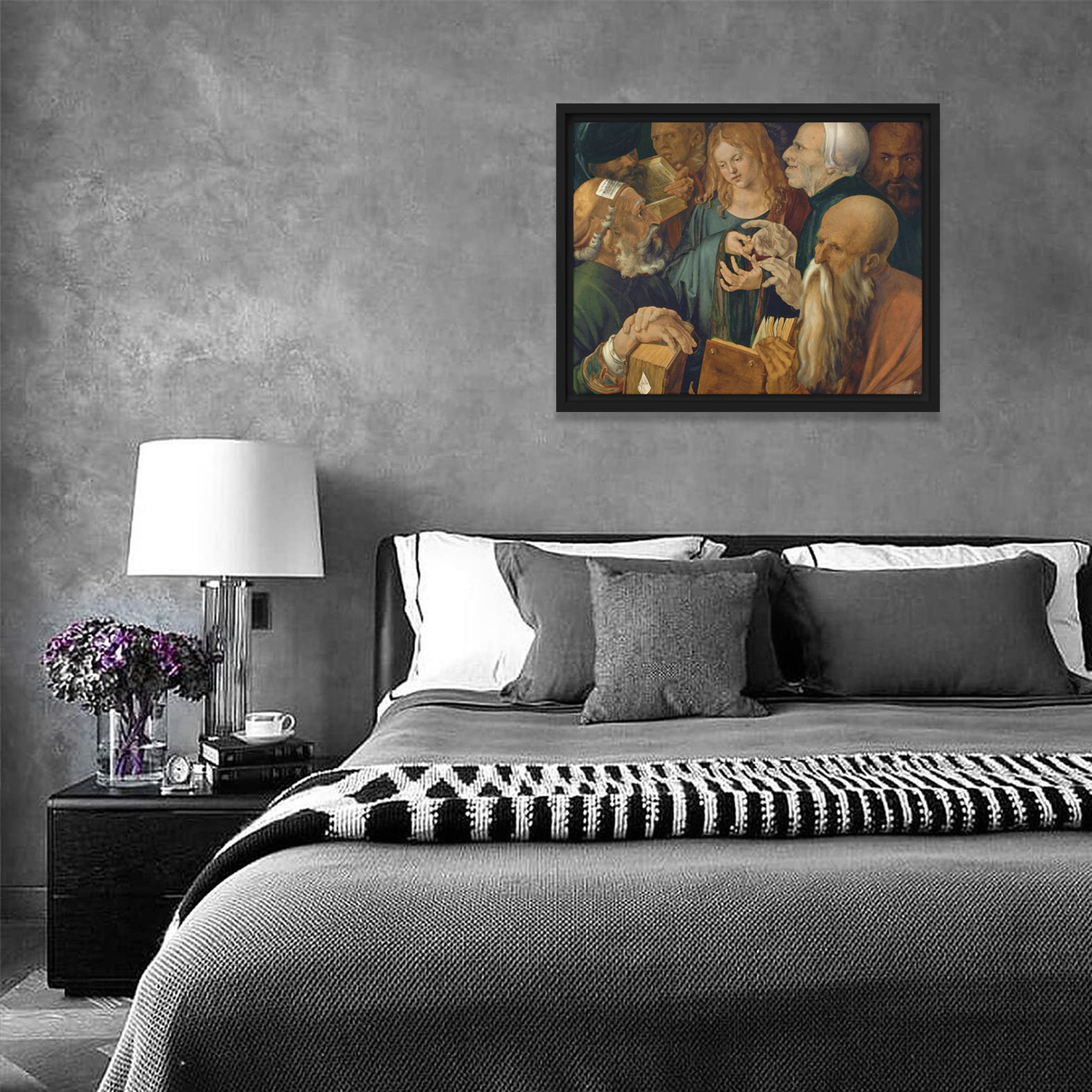 Jesus among the Doctors by Albrecht Dürer Canvas Print Frame