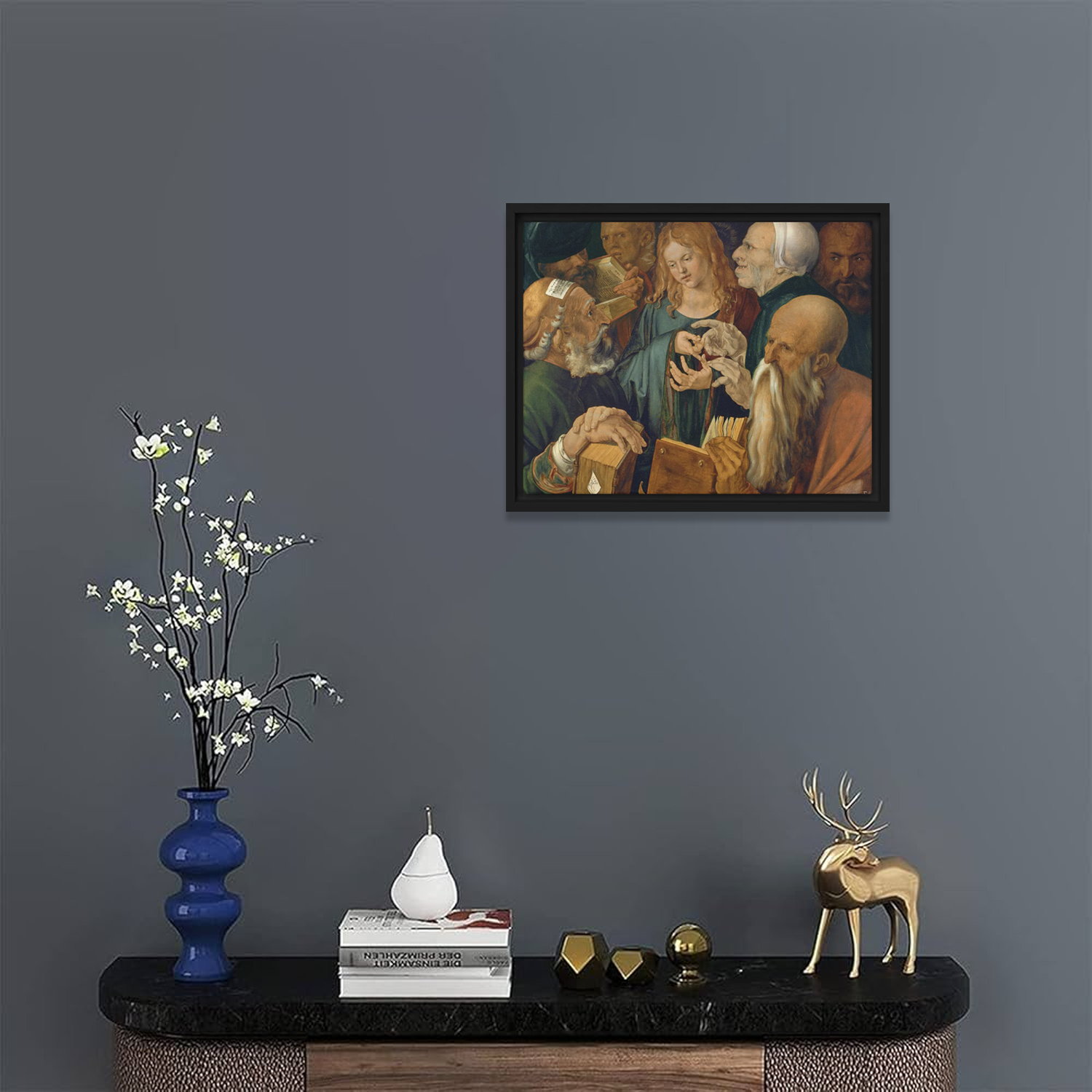 Jesus among the Doctors by Albrecht Dürer Canvas Print Frame