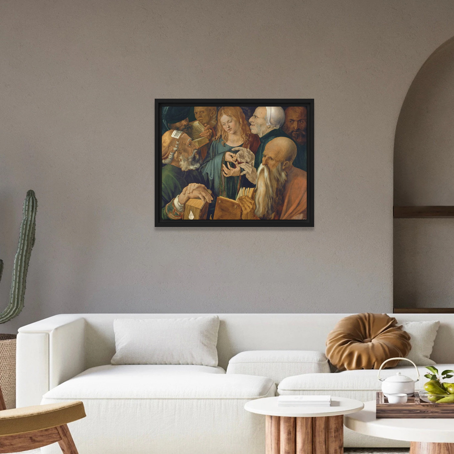 Jesus among the Doctors by Albrecht Dürer Canvas Print Frame
