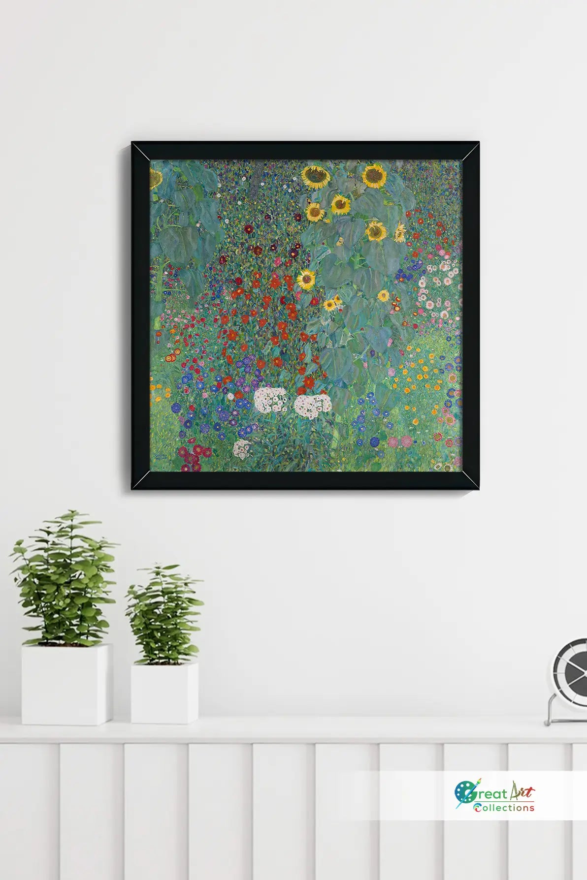 Cottage garden with sunflowers painting by Gustav Klimt artworks