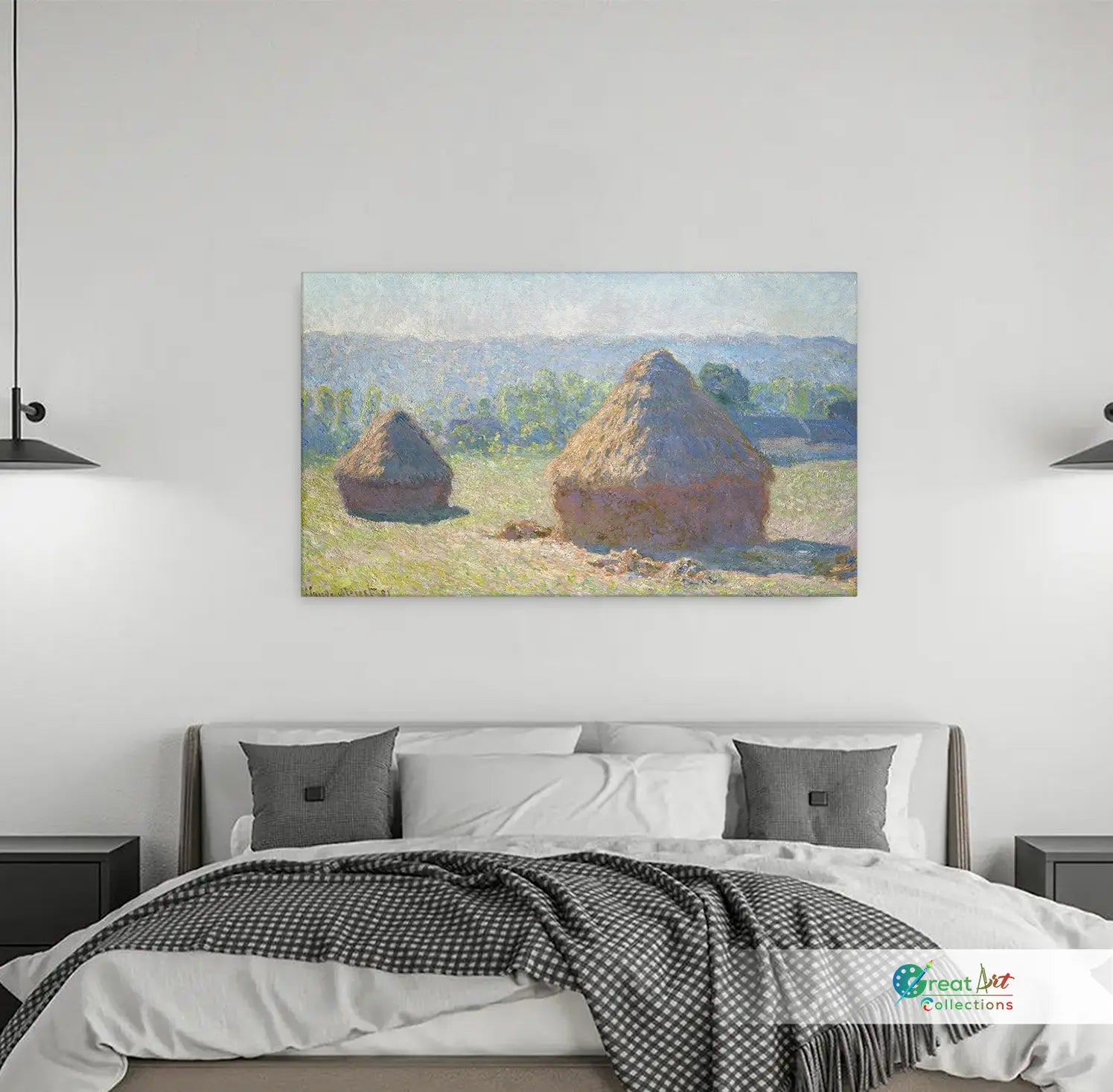 Haystacks, end of Summer painting By Claude Monet artworks