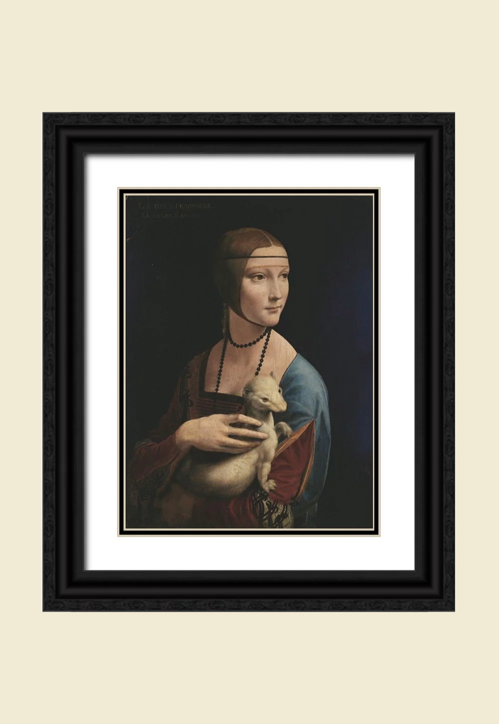 Lady with an Ermine art by Leonardo Da Vinci Framed Canvas