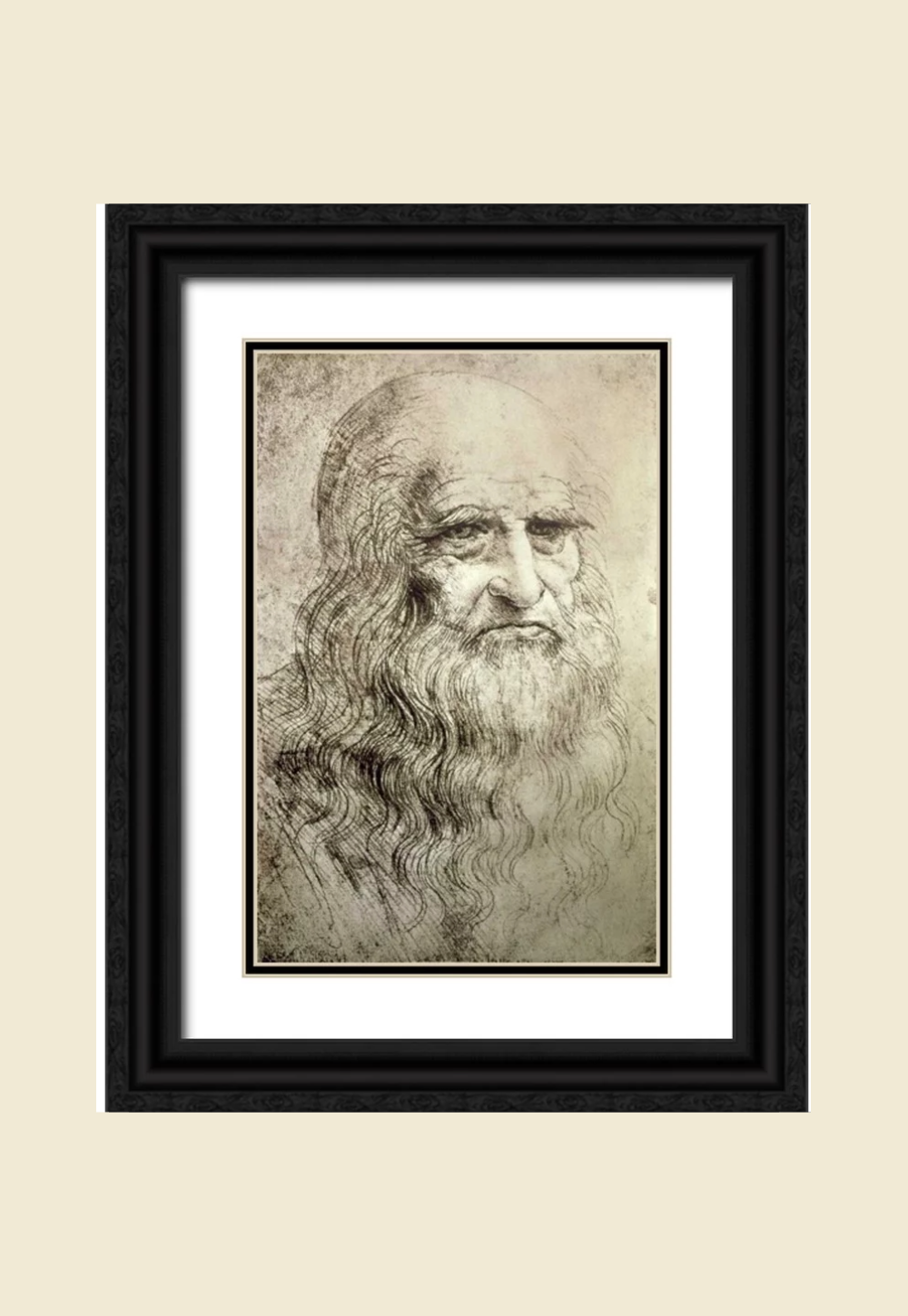 Leonardo Da Vinci's "Self-Portrait" Framed Canvas