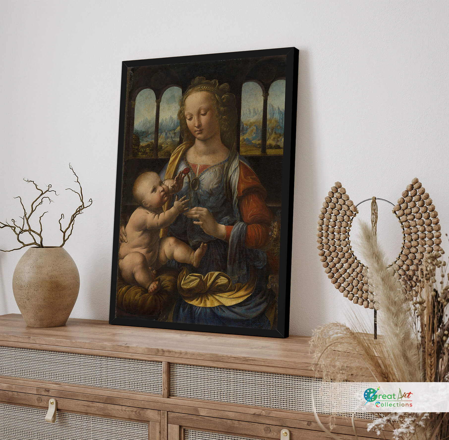 Madonna of the Carnation stretch canvas
