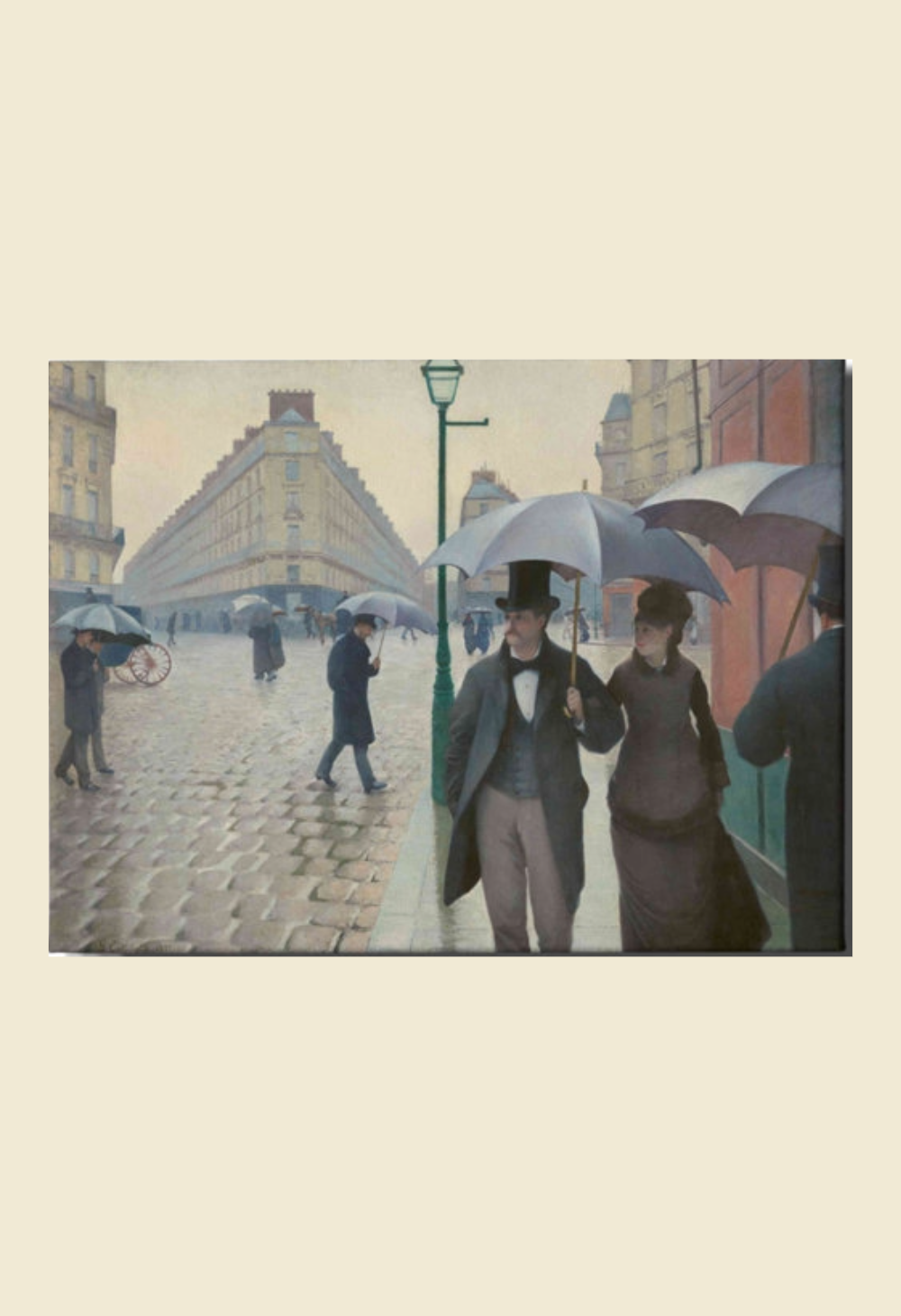 Paris Street In Rainy Weather Art by Gustave Caillebotte Stretched Canvas Print