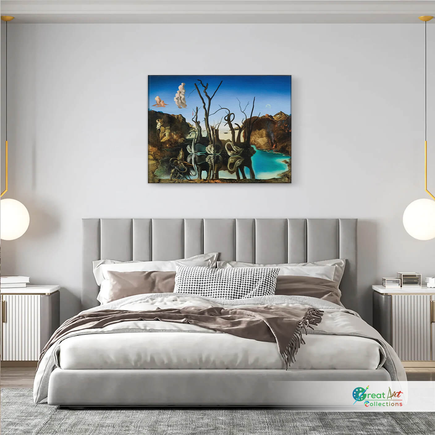 Swans Reflecting Elephants, Dali canvas