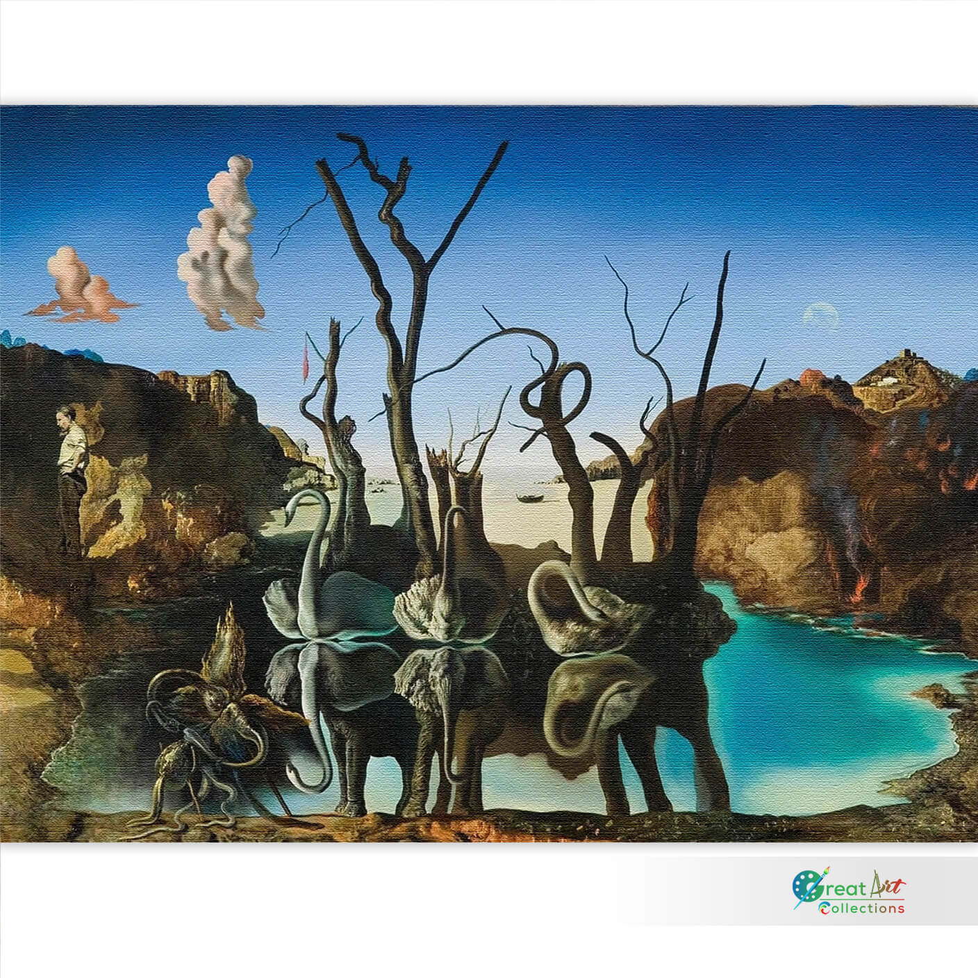 Swans Reflecting Elephants, Dali canvas