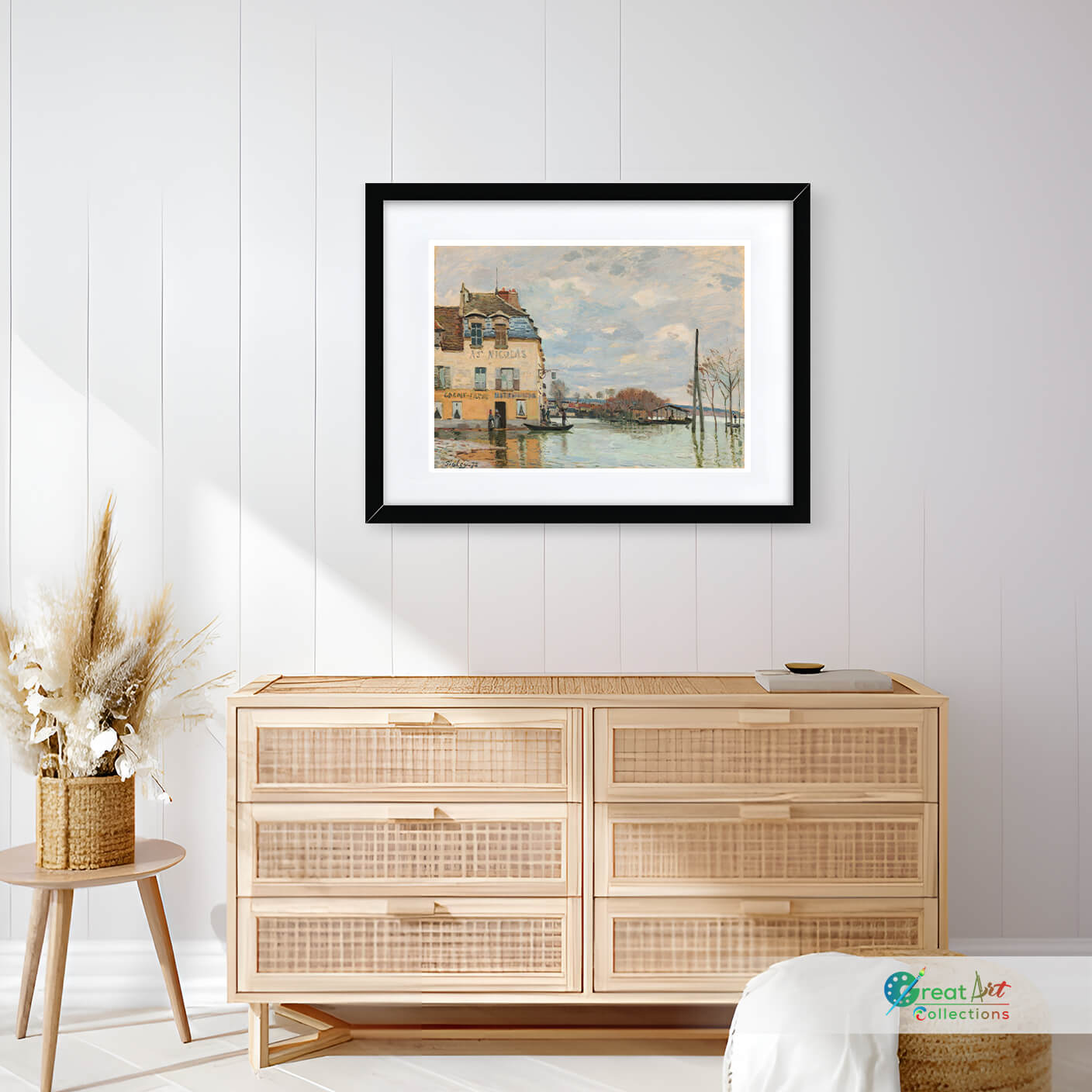 The Flood at Port-Marly by Alfred Sisley framed canvas art
