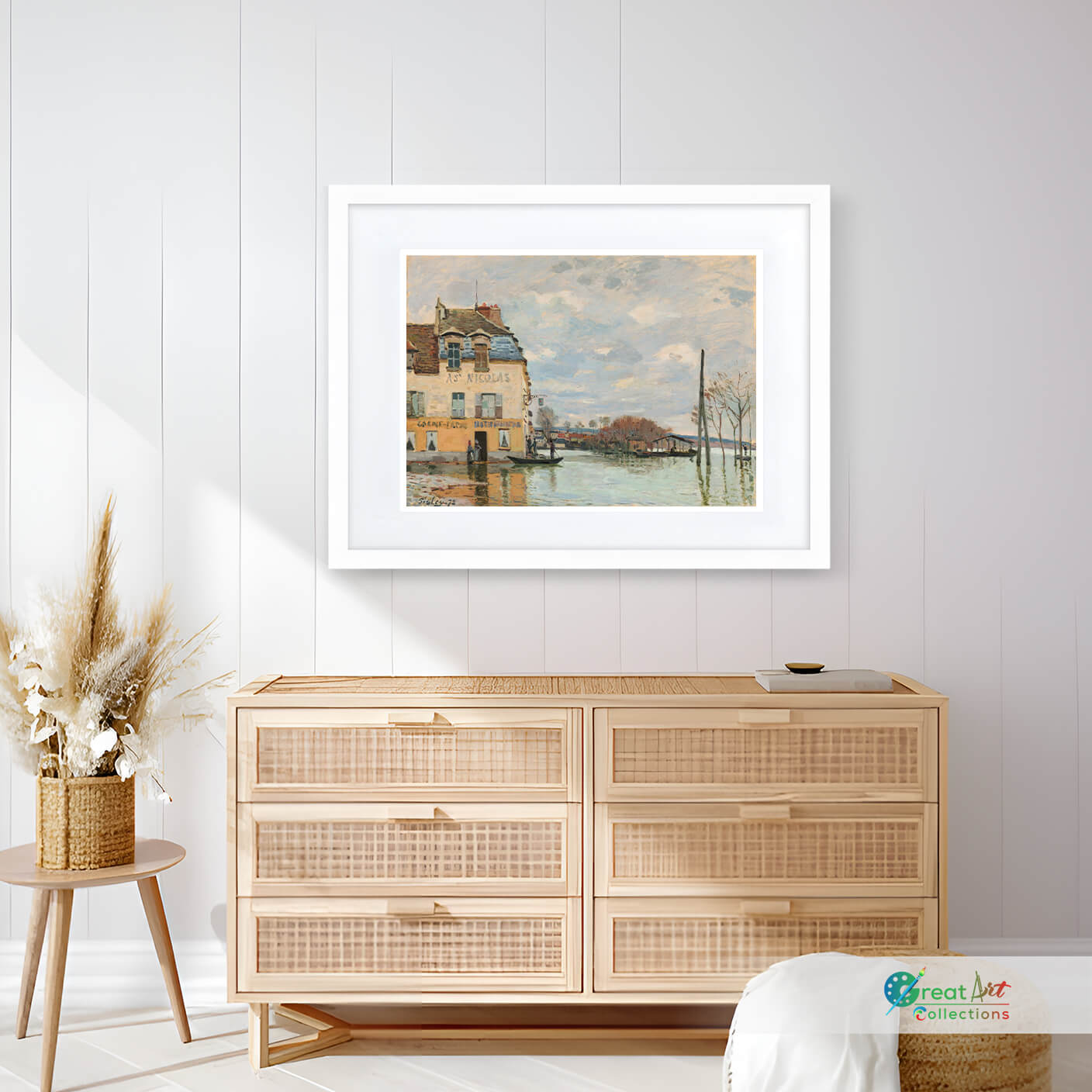 The Flood at Port-Marly by Alfred Sisley framed canvas art