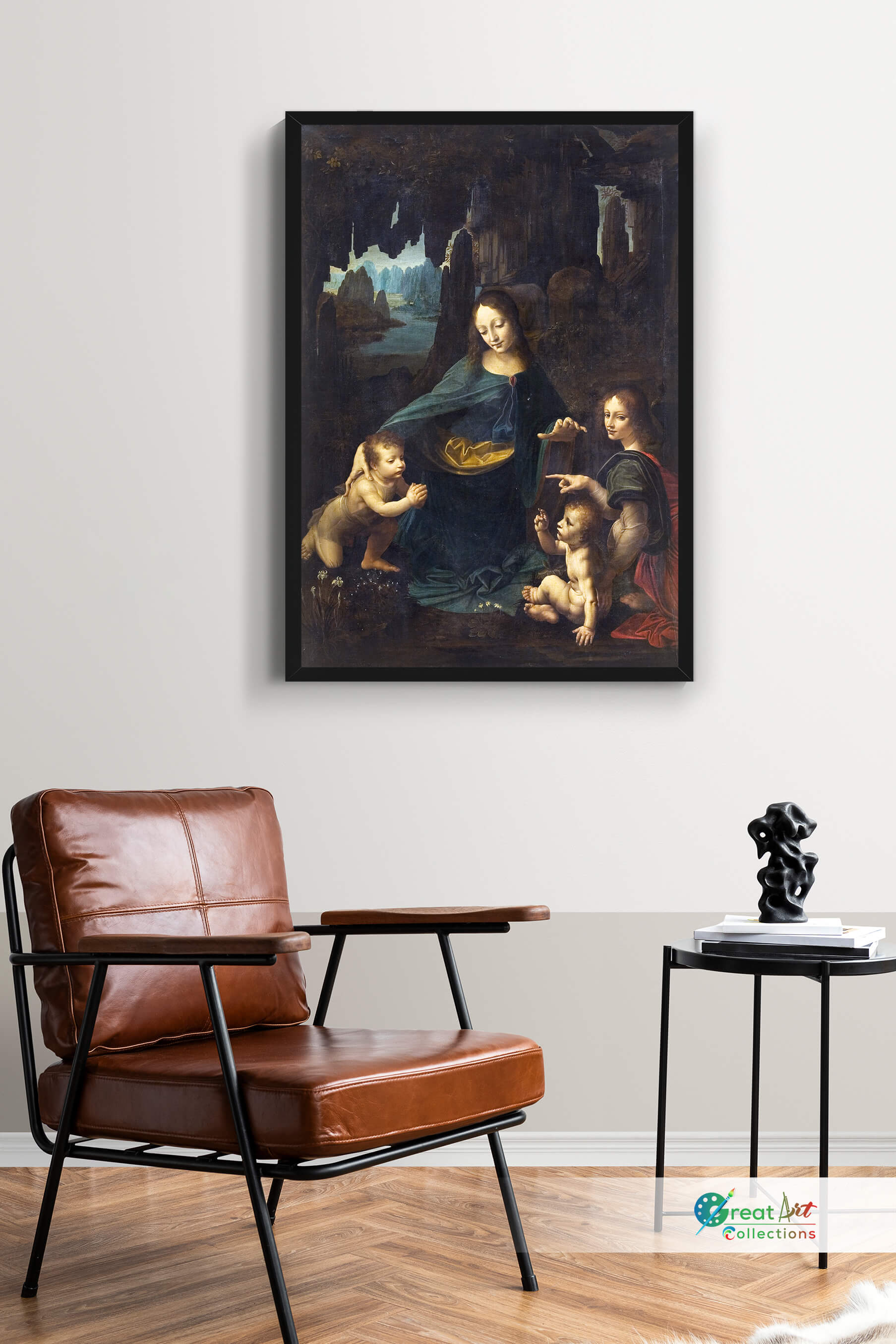The Virgin of the Rocks stretched canvas