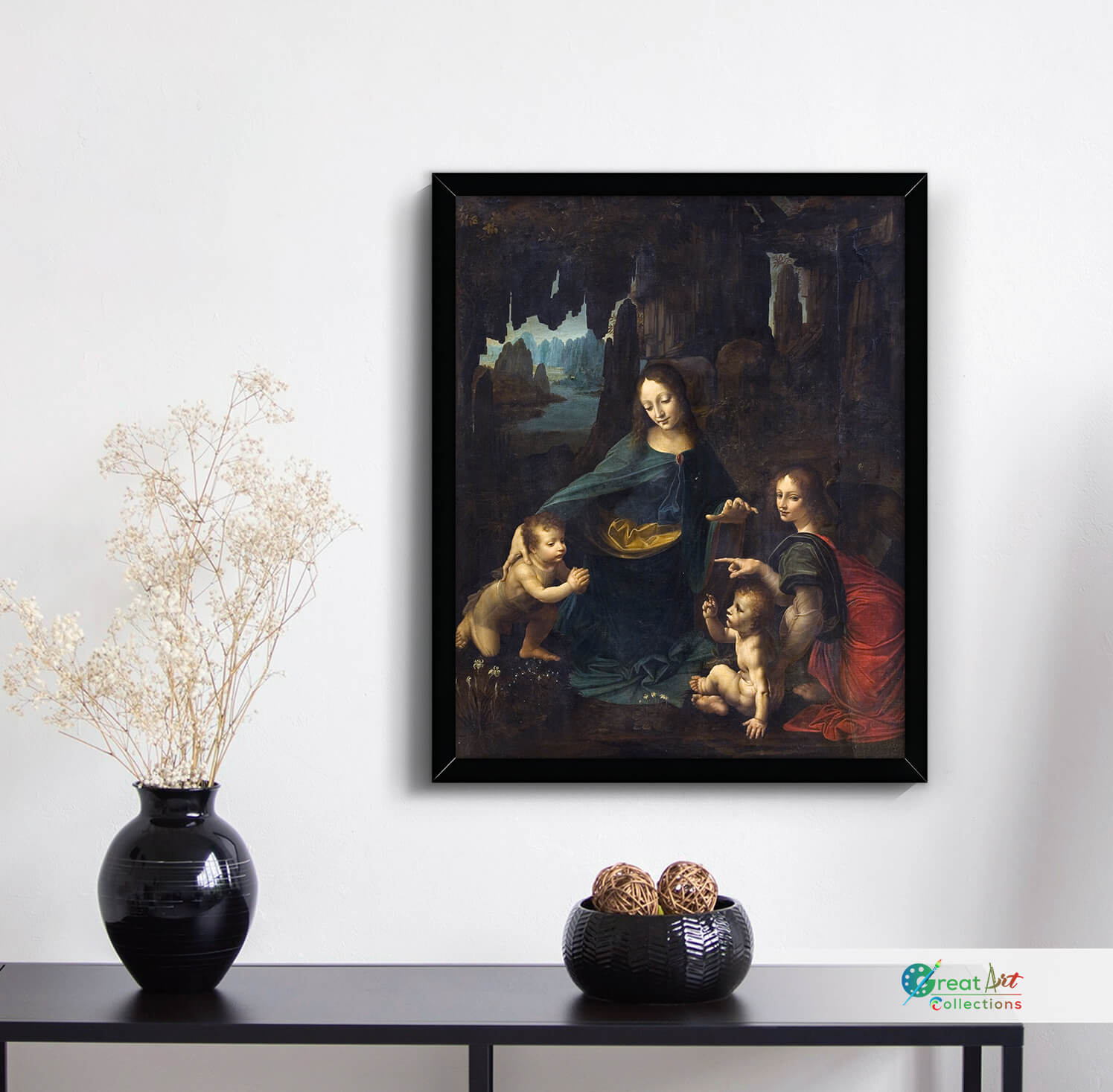 The Madonna of the Rocks stretched canvas