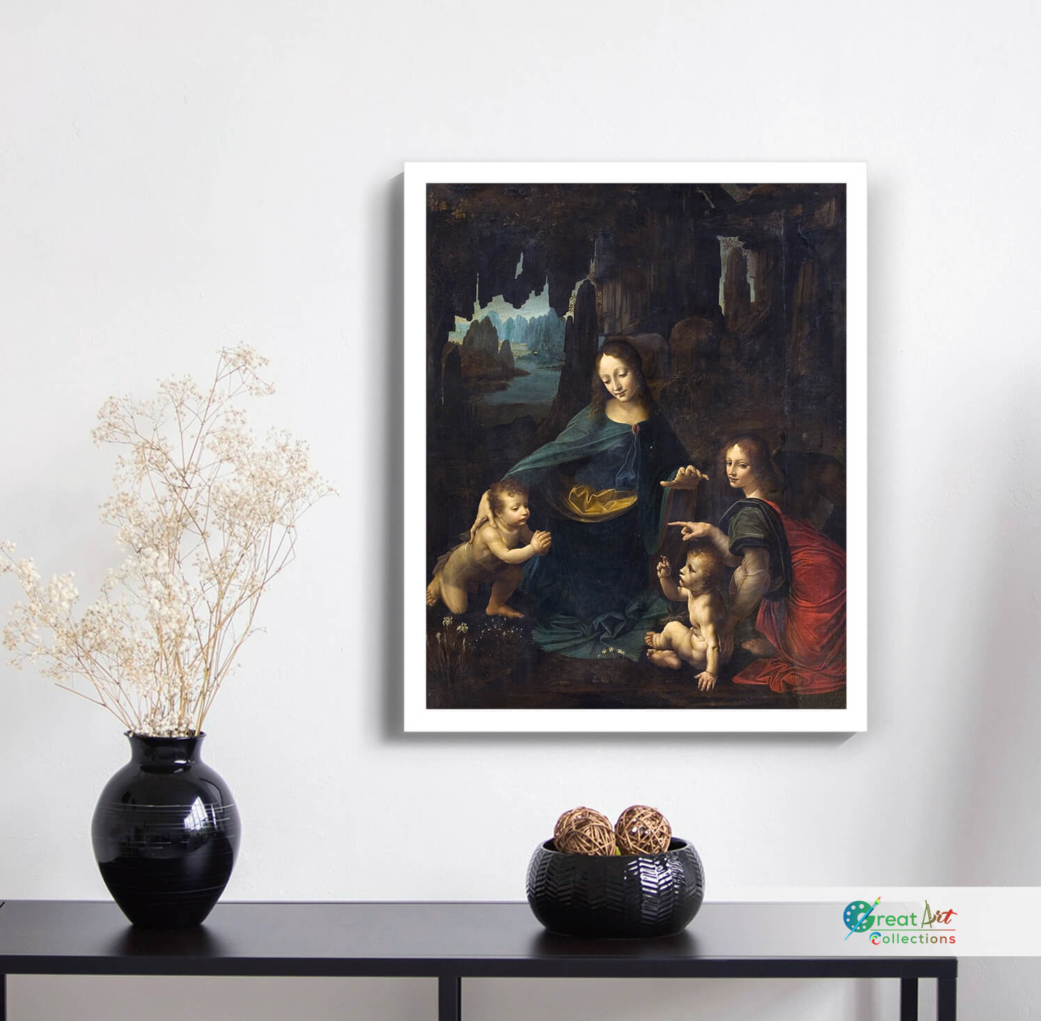 The Madonna of the Rocks framed canvas