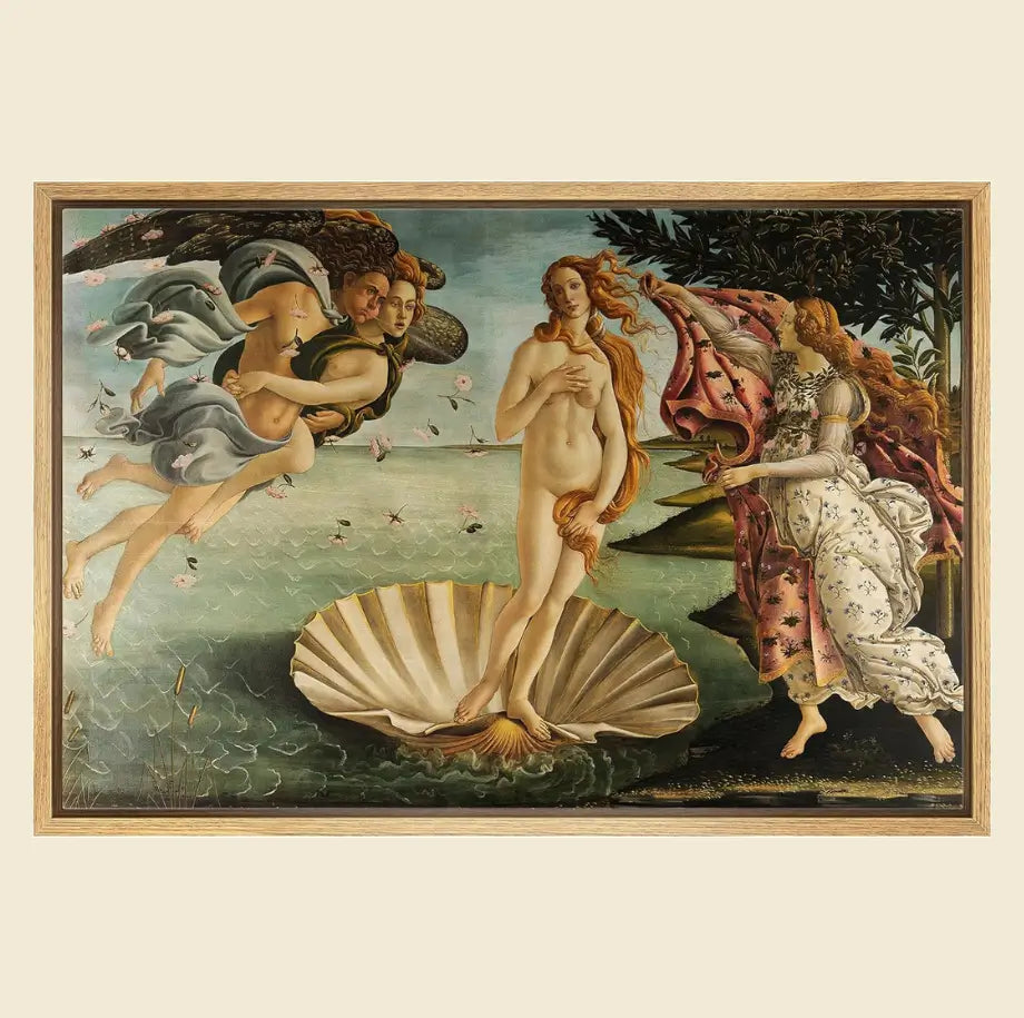 birth of venus painting, lady in a shell painting