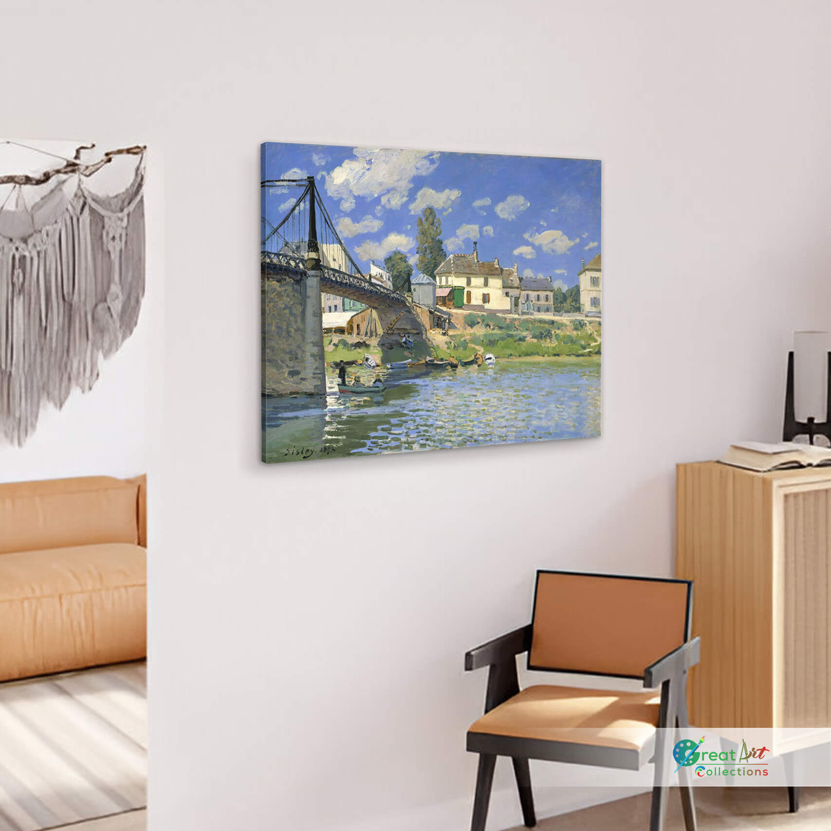 The Bridge at Villeneuve-la-Garenne by Alfred Sisley canvas wall art