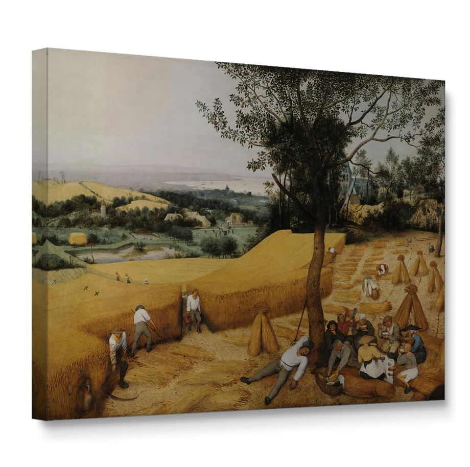 The Harvesters Art by Pieter Bruegel the Elder Stretched Canvas Print