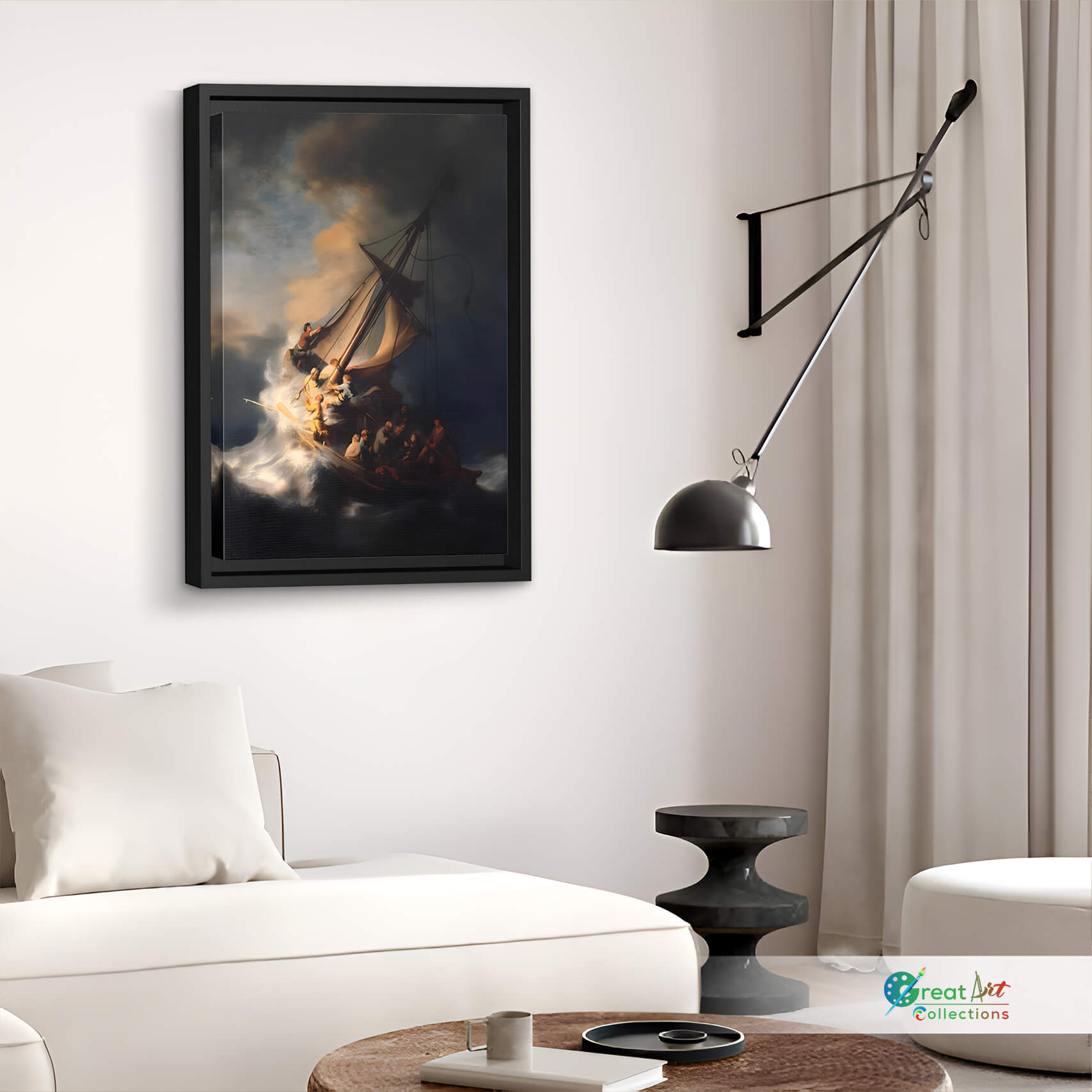 The Storm on the Sea of Galilee by Rembrandt framed canvas