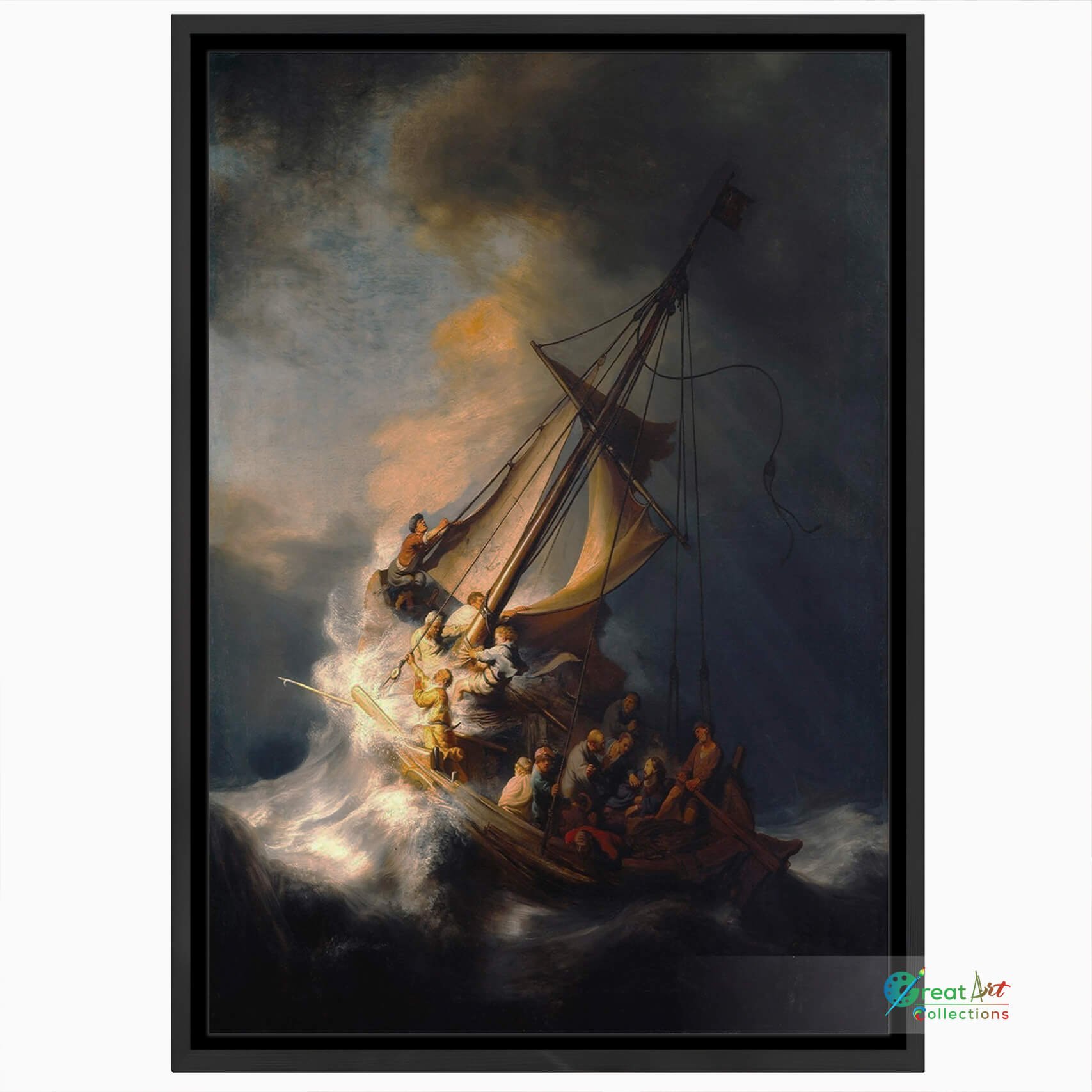 The Storm on the Sea of Galilee by Rembrandt framed canvas