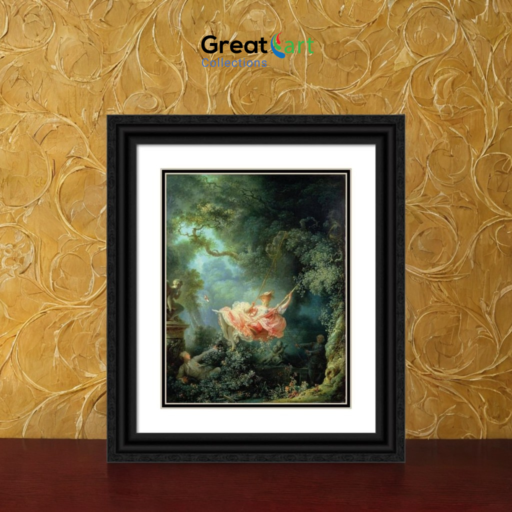 The Swing Paint By Jean-Honoré Fragonard Framed Canvas Print