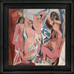 Lost Cabin Les Demoiselles D'Avignon 1907 by Pablo Picasso | Canvas Black Flat Frame | Fine Artwork Painting Reproduction | Framed Wall Art Decor Poster | Image: 16X16 Frame: 18X18