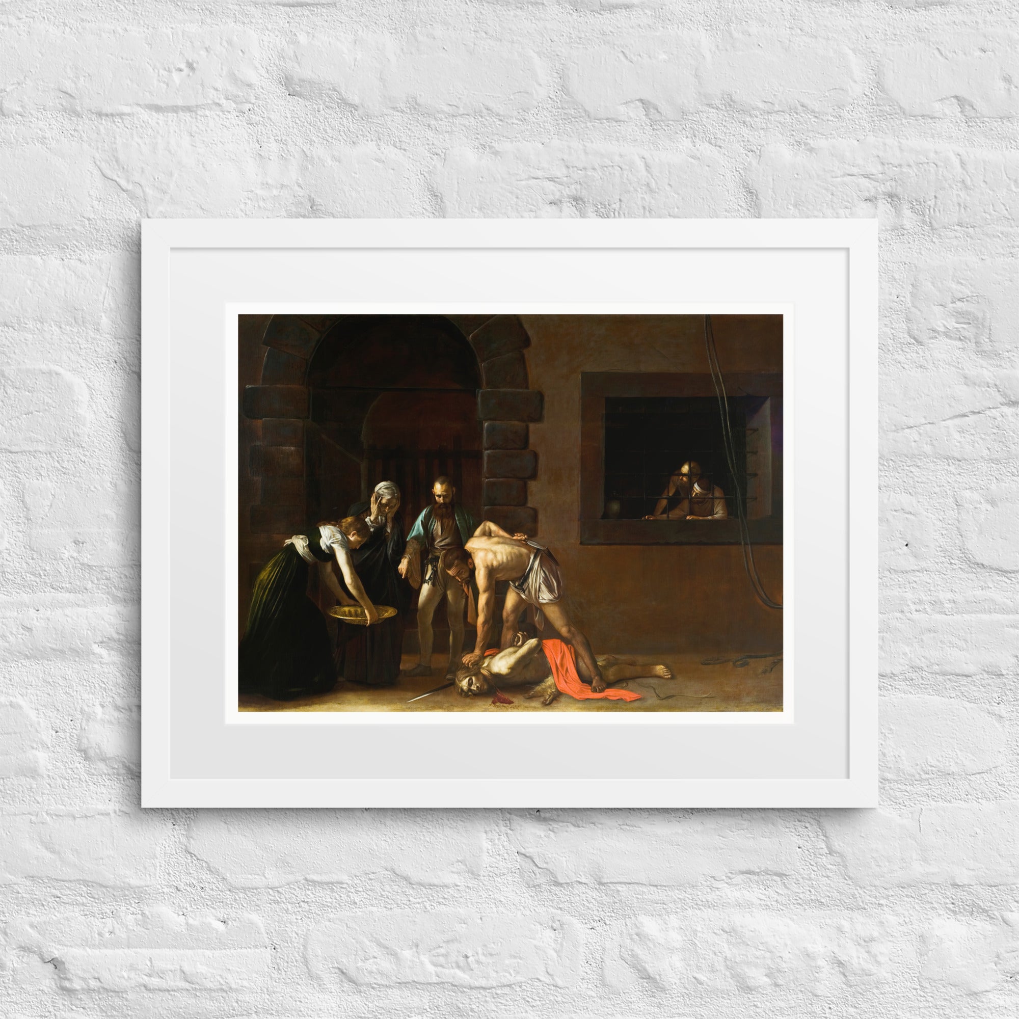 The beheading of St. John the Baptist by Caravaggio Framed Canvas Poster