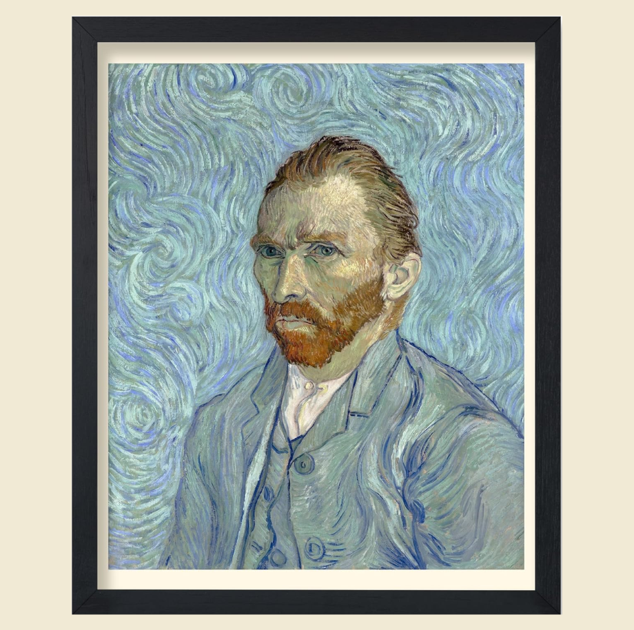 Van Gogh self-portrait Art by Vincent van Gogh Framed Canvas Print