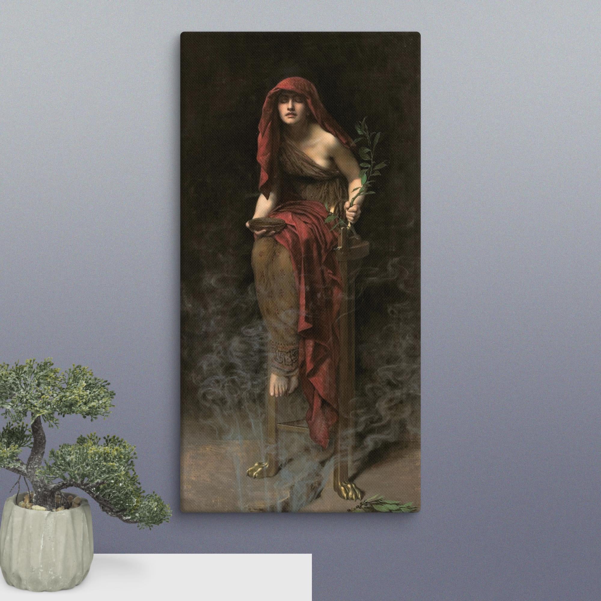 The Priestess of Delphi by John Maler Collier Canvas Print