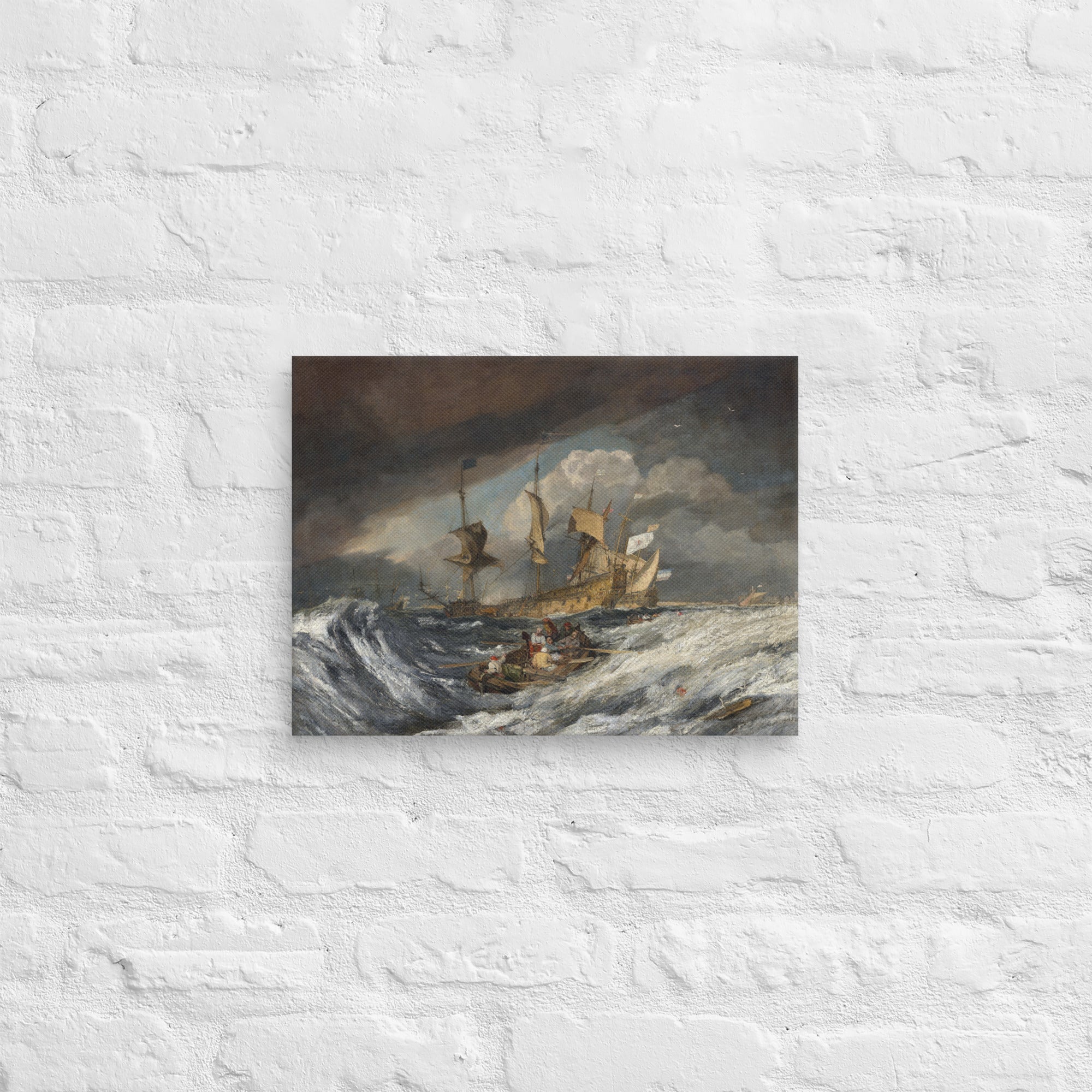 Boats Carrying Out Anchors to the Dutch Men of War art by J.M.W. Turner Canvas Print
