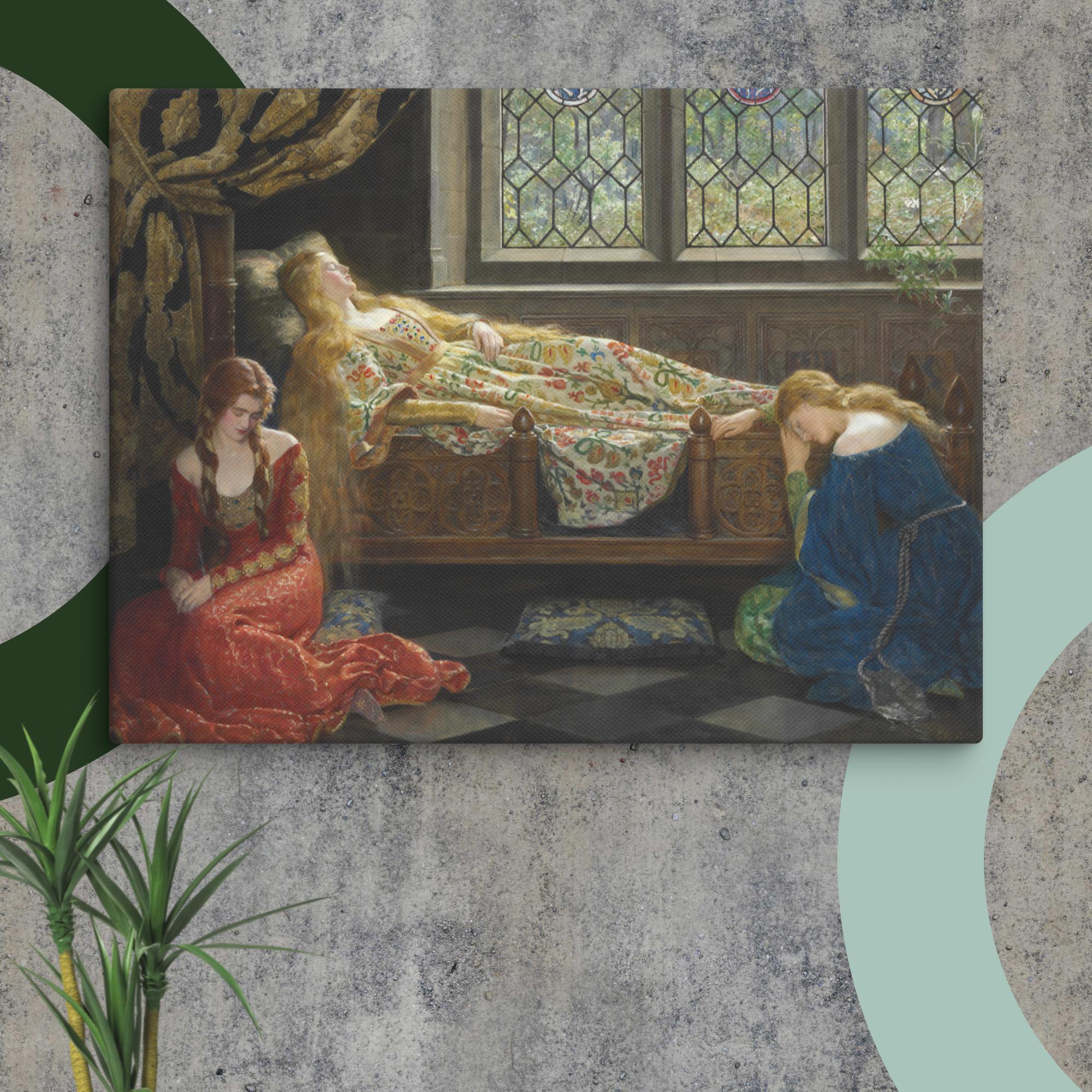The Sleeping Beauty by John Maler Collier Canvas Print