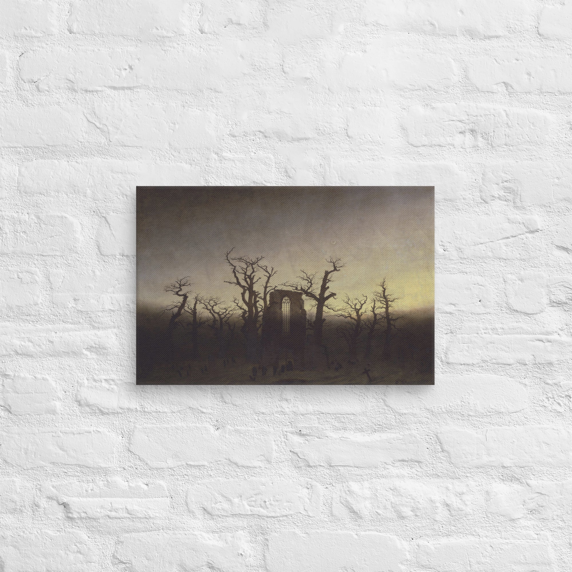 The Abbey in the Oakwood by Caspar David Friedrich Canvas Print