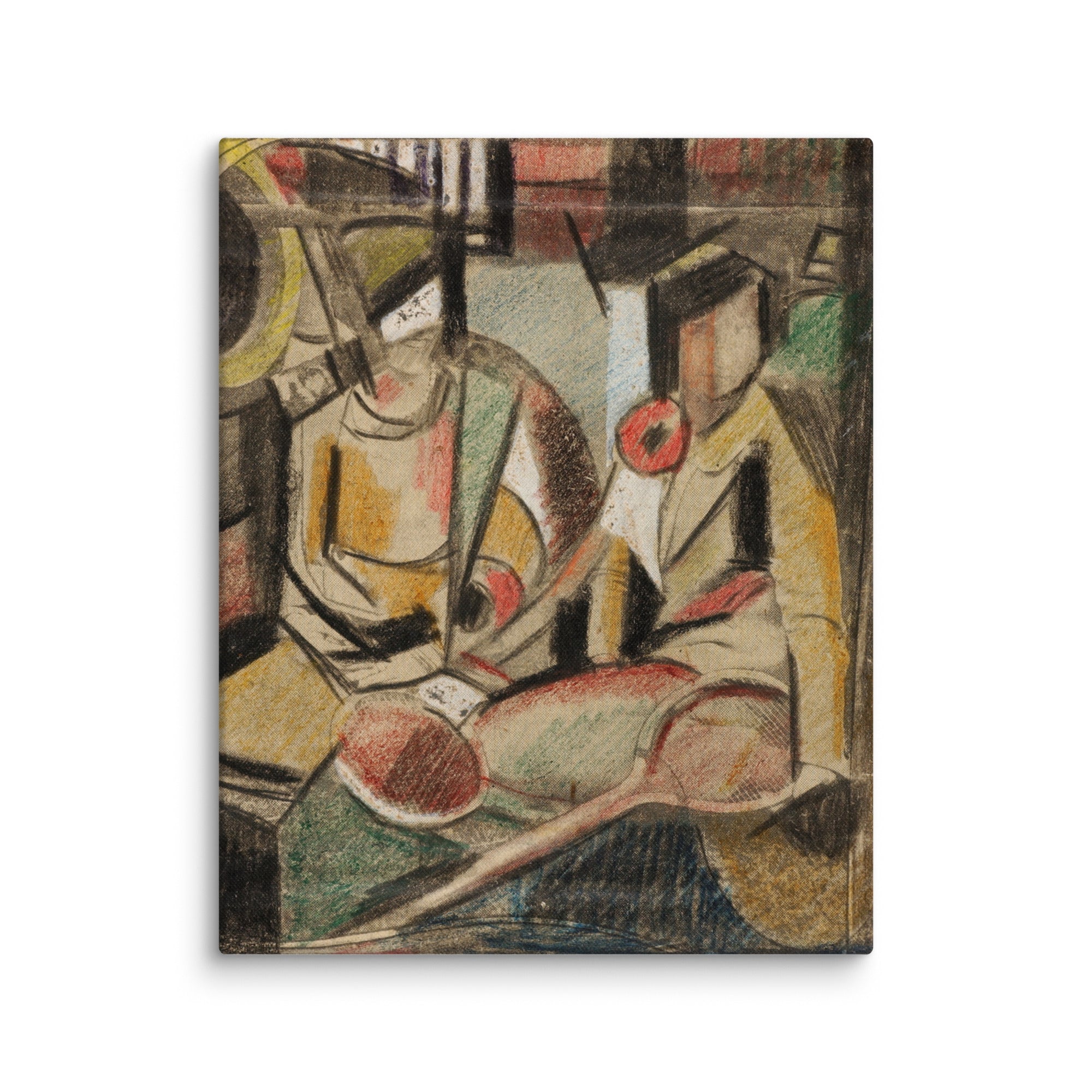 Abstract–Two Women with Tennis Racquets by Carl Newman Canvas Print