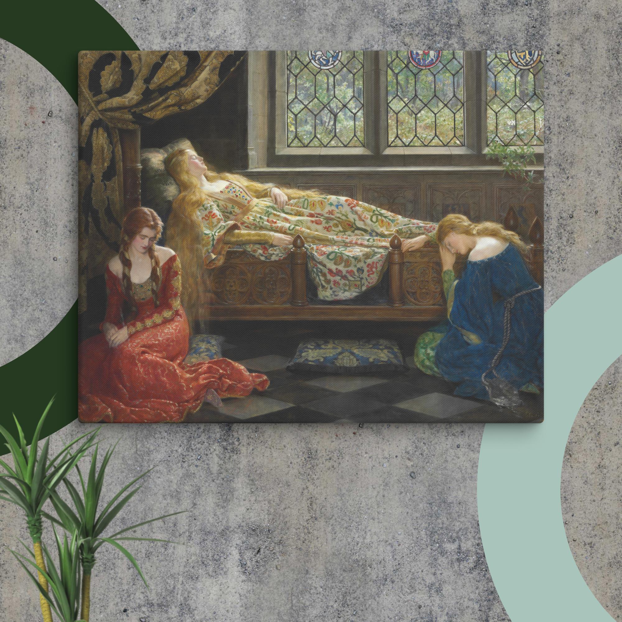 The Sleeping Beauty by John Maler Collier Canvas Print