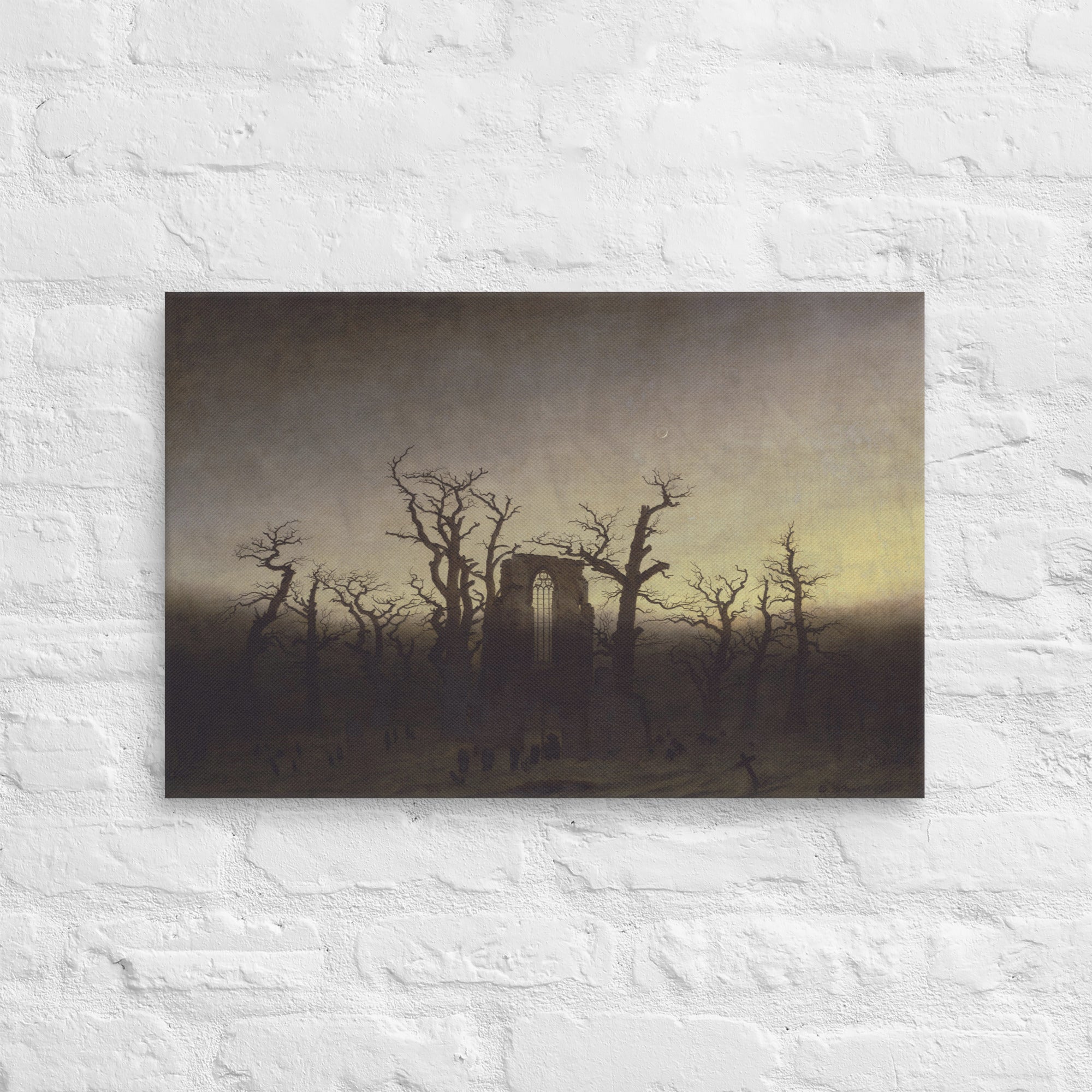 The Abbey in the Oakwood by Caspar David Friedrich Canvas Print