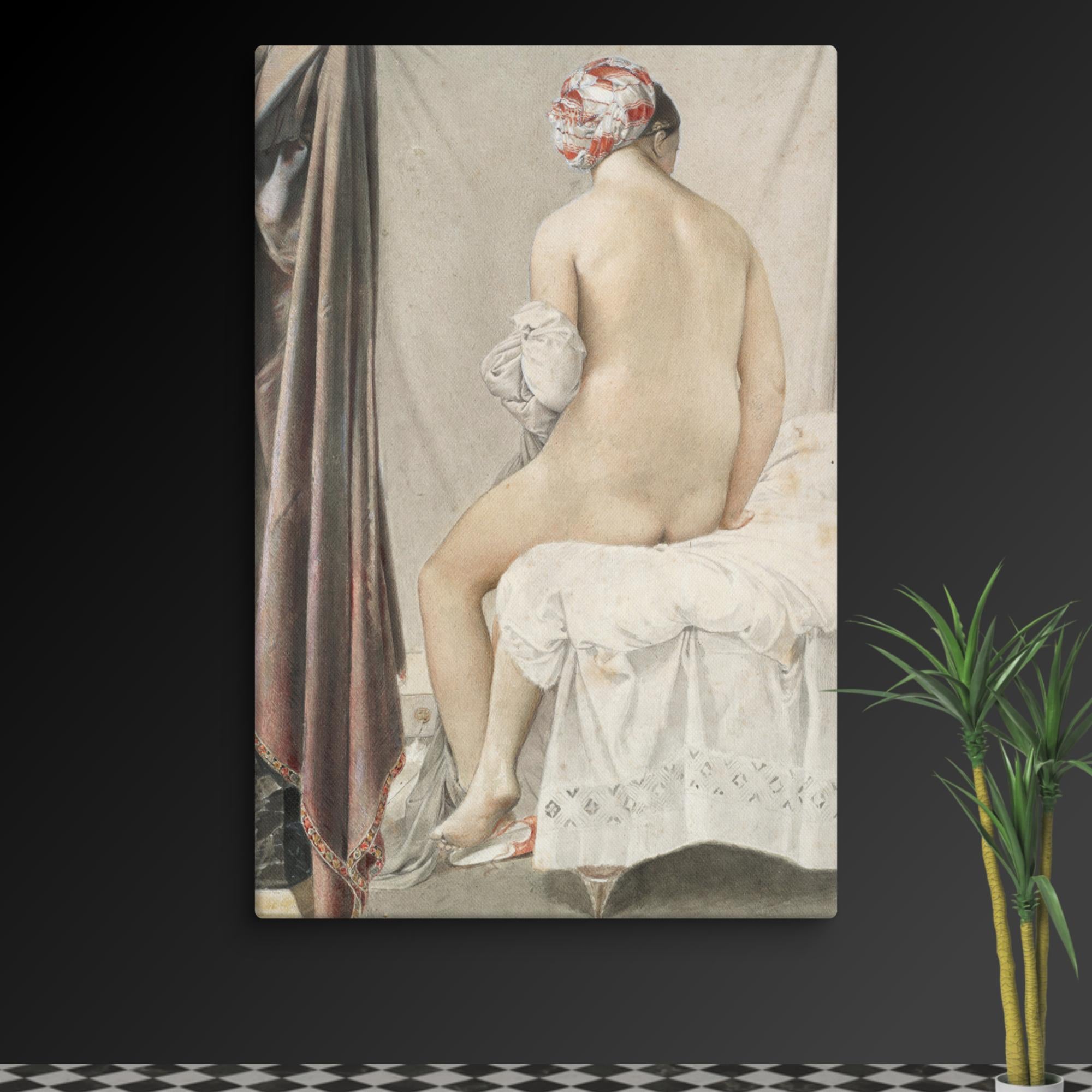 The Bather(The Valpinçon Bather) by Jean Auguste Dominique Ingres Canvas Print