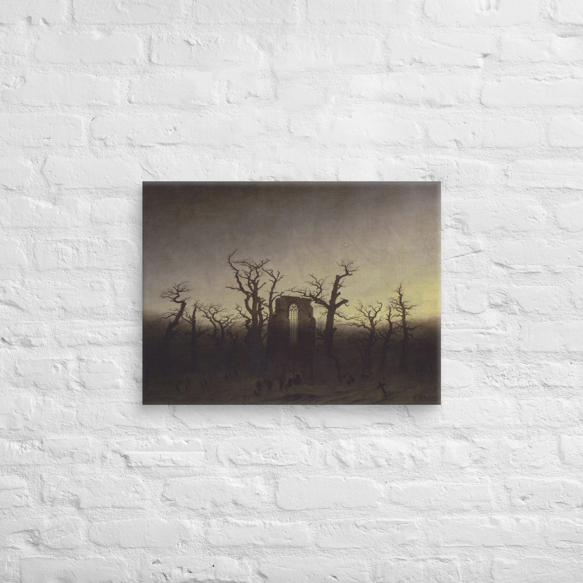 The Abbey in the Oakwood by Caspar David Friedrich Canvas Print