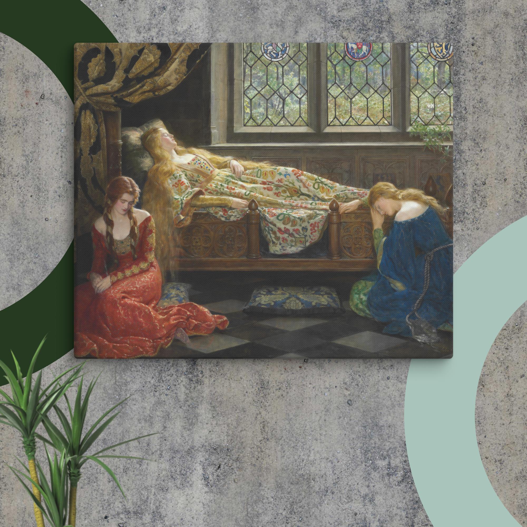 The Sleeping Beauty by John Maler Collier Canvas Print
