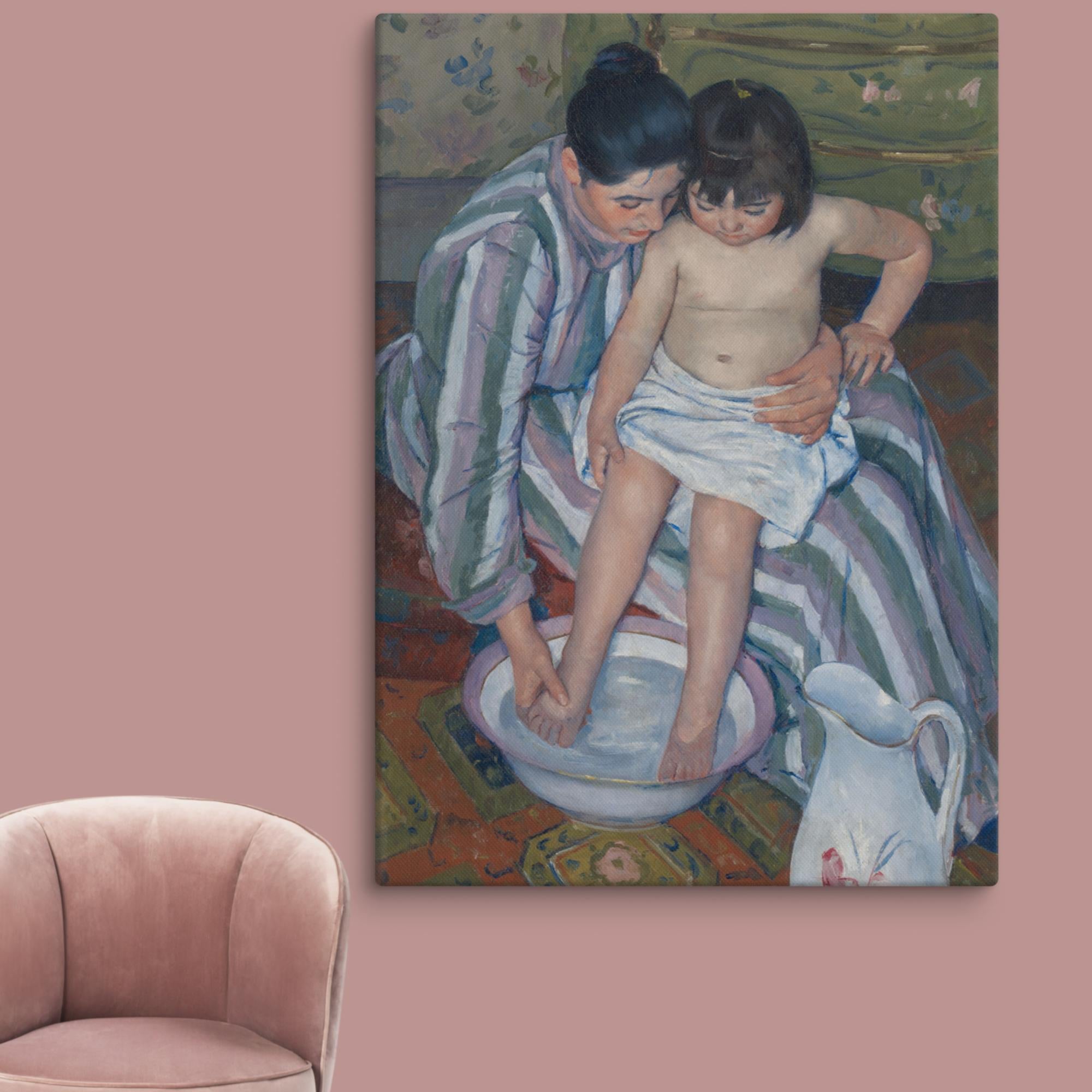 The Child’s Bath by Mary Cassatt Canvas Print