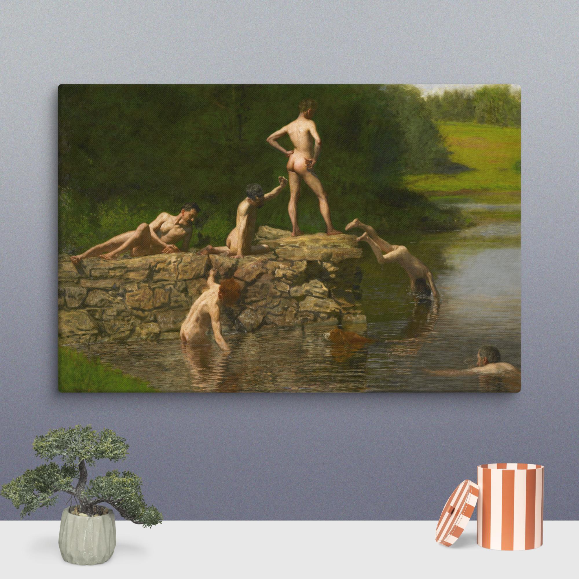 Swimming Art By Thomas Eakins Canvas Print