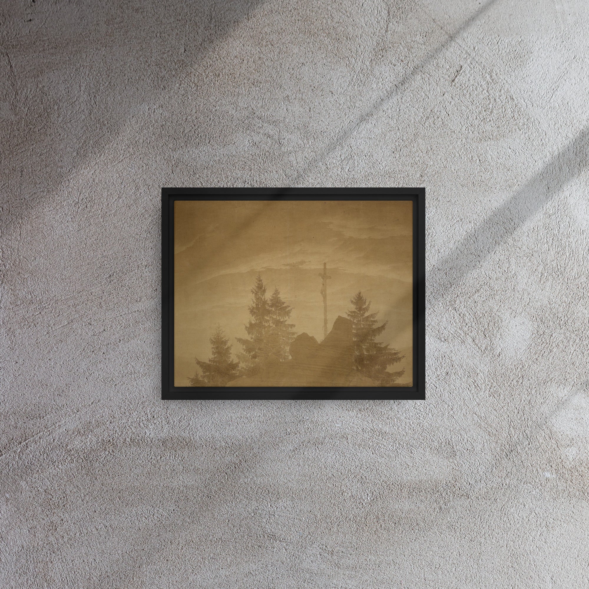 Cross in the Mountains (Tetschen Altar) by Caspar David Friedrich Framed Canvas Print