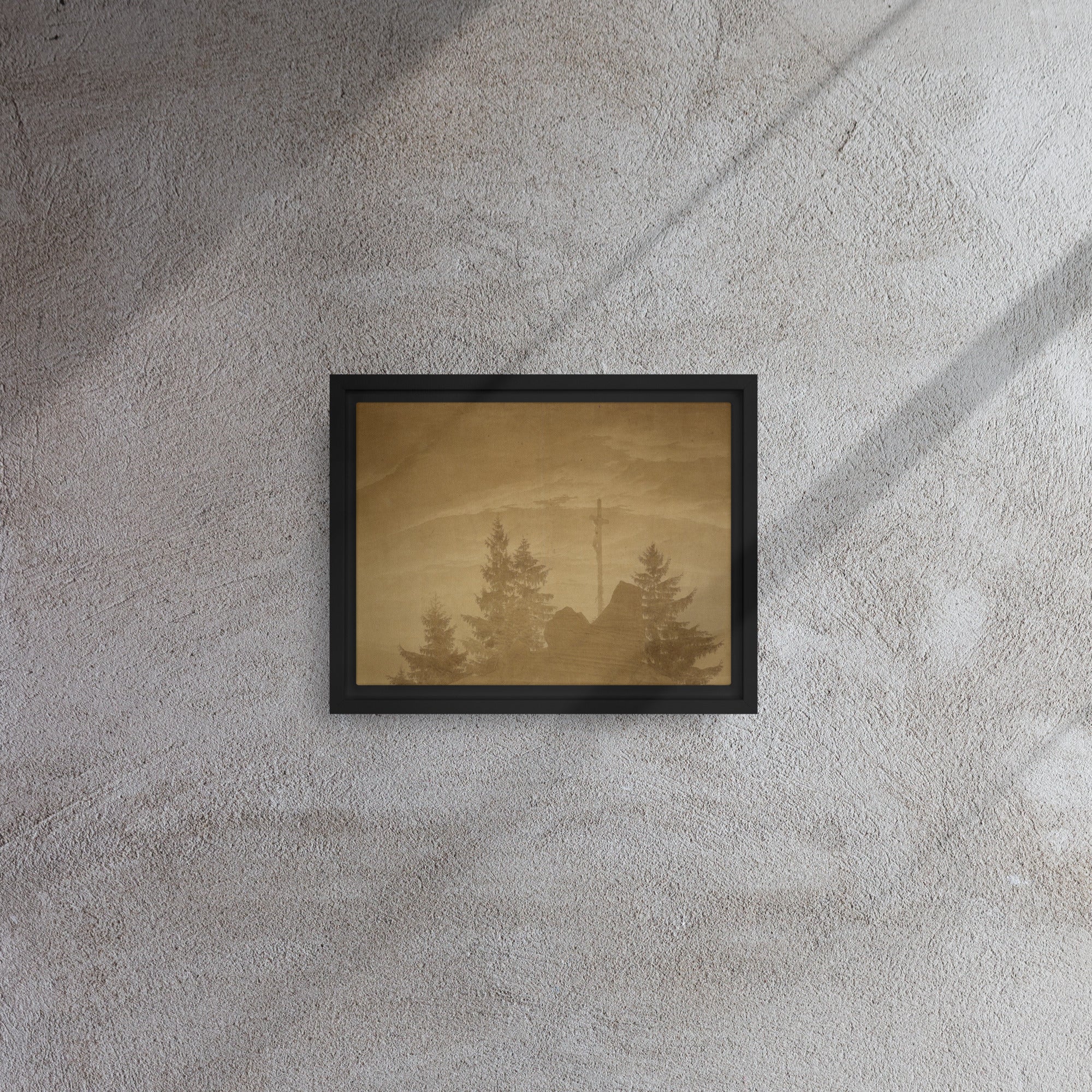 Cross in the Mountains (Tetschen Altar) by Caspar David Friedrich Framed Canvas Print