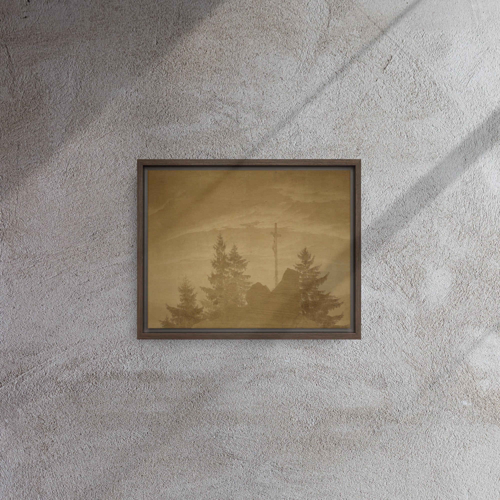 Cross in the Mountains (Tetschen Altar) by Caspar David Friedrich Framed Canvas Print