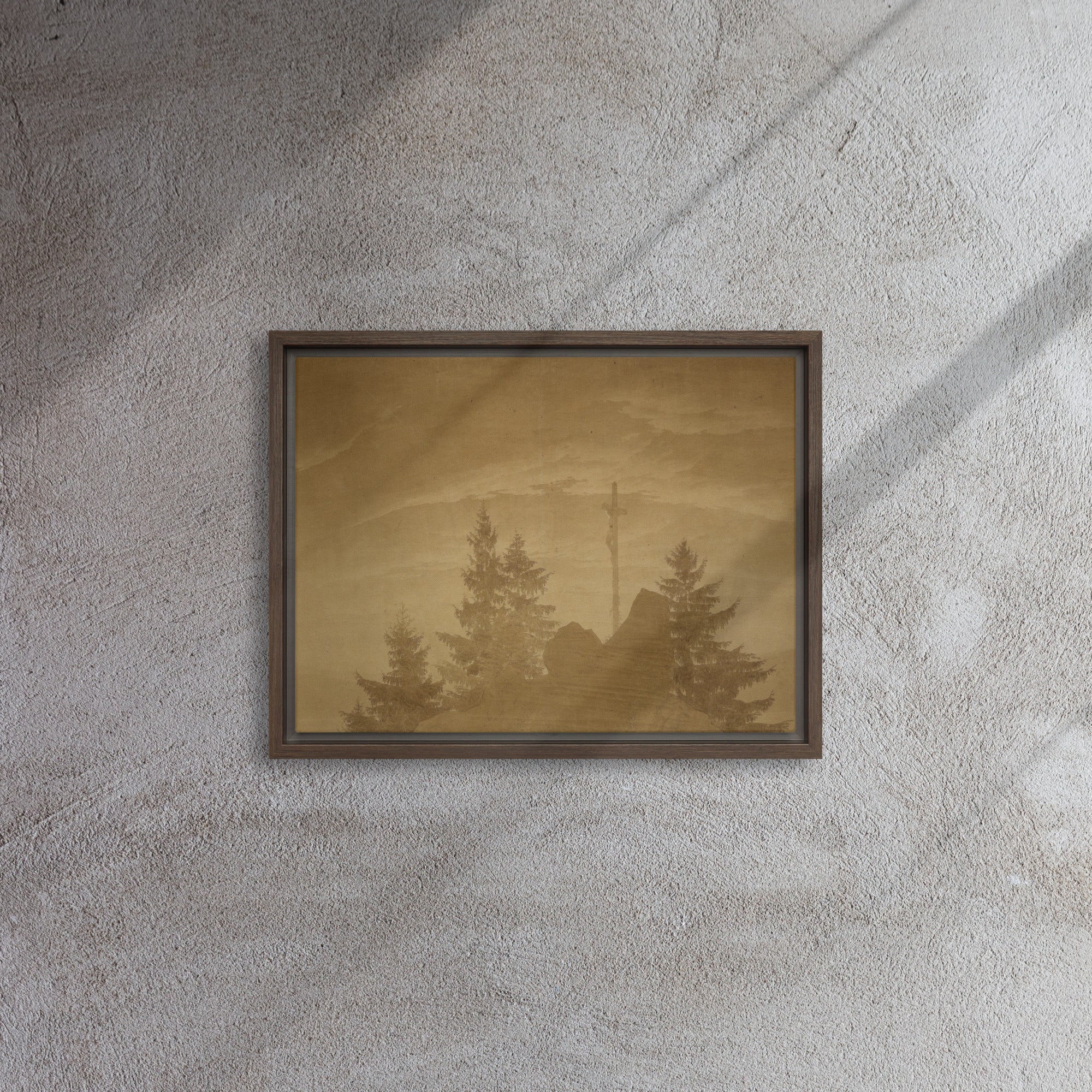 Cross in the Mountains (Tetschen Altar) by Caspar David Friedrich Framed Canvas Print