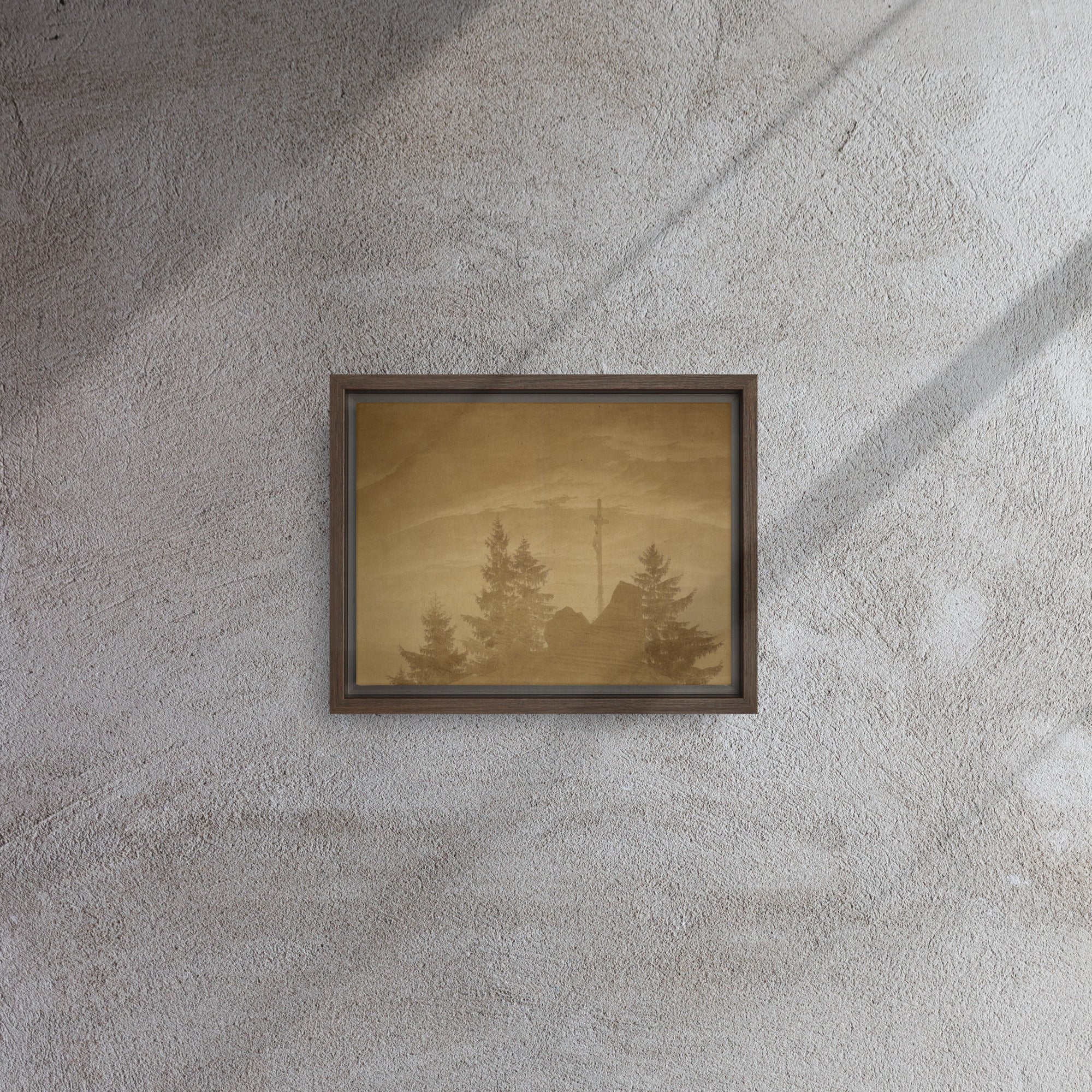 Cross in the Mountains (Tetschen Altar) by Caspar David Friedrich Framed Canvas Print