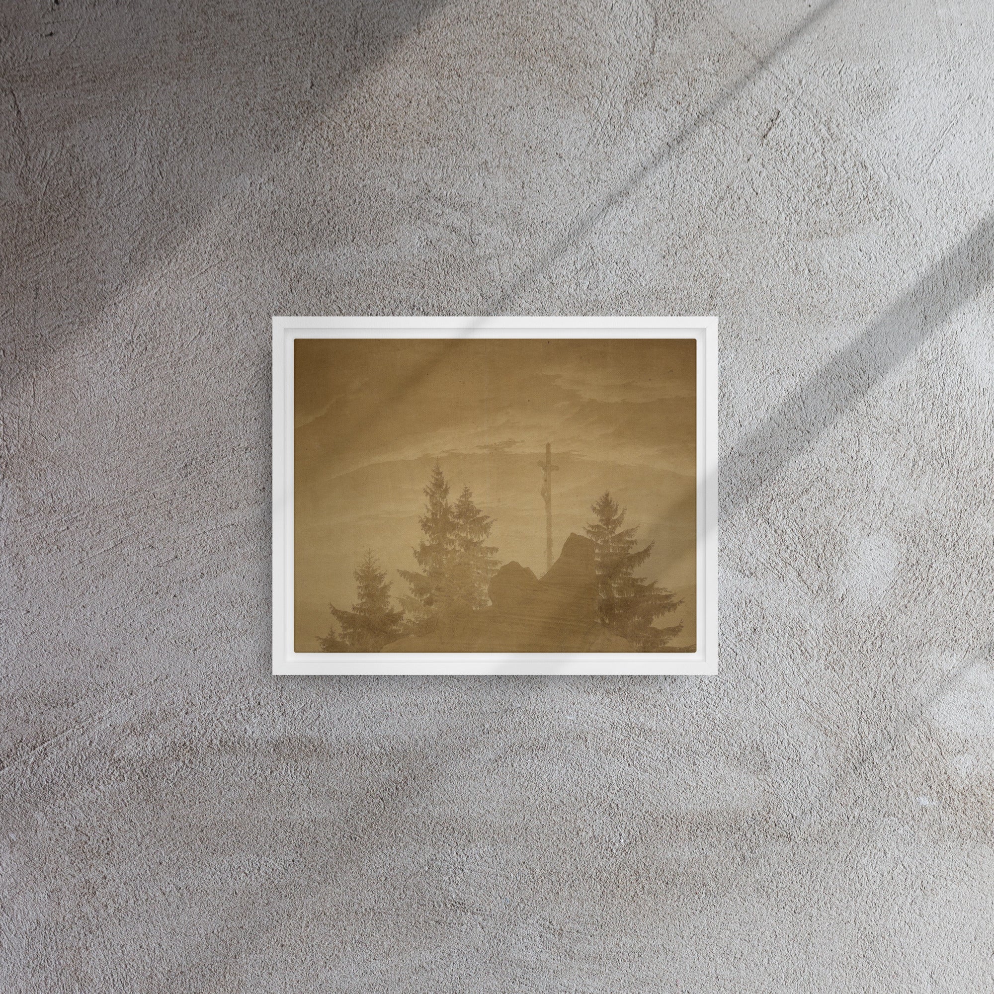 Cross in the Mountains (Tetschen Altar) by Caspar David Friedrich Framed Canvas Print