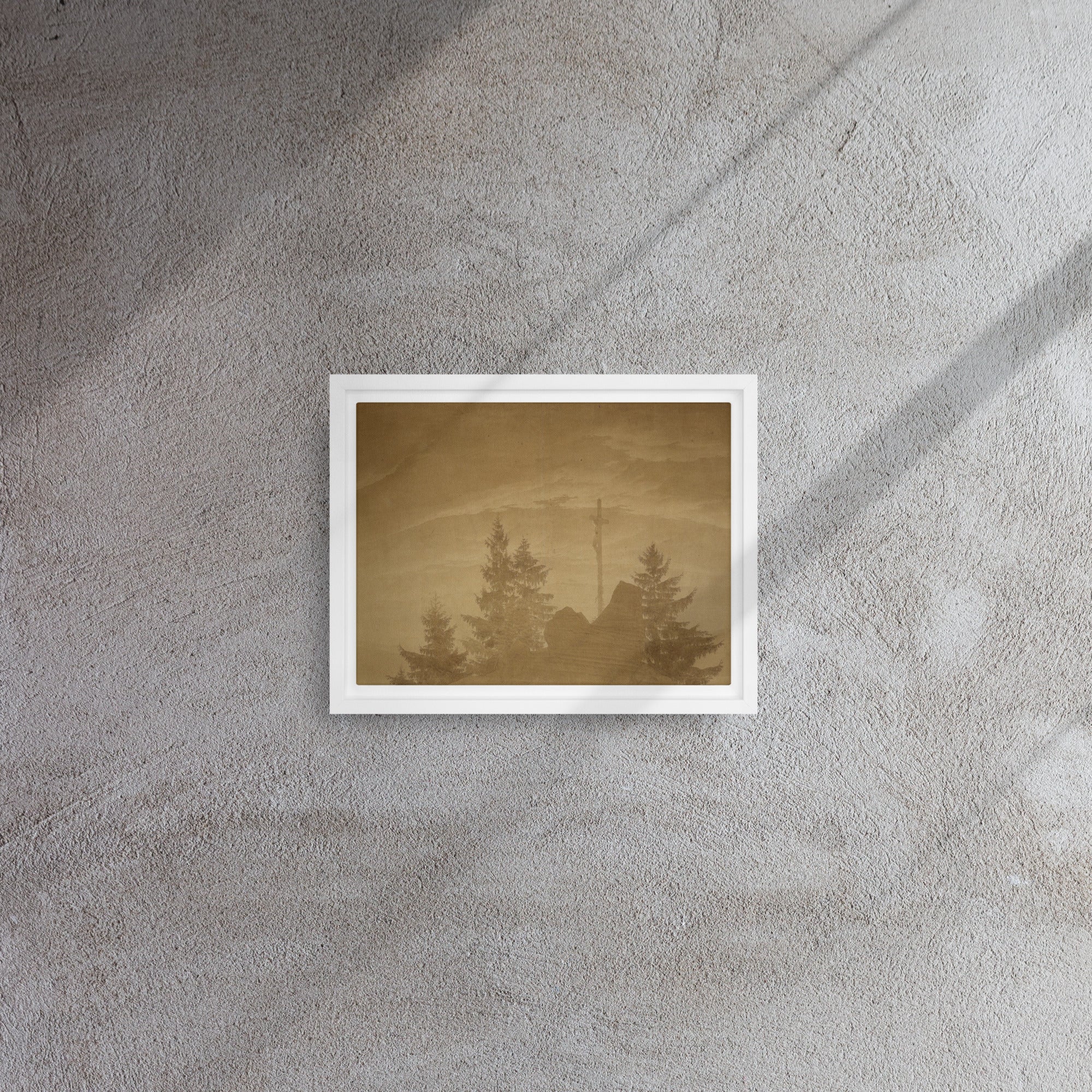Cross in the Mountains (Tetschen Altar) by Caspar David Friedrich Framed Canvas Print
