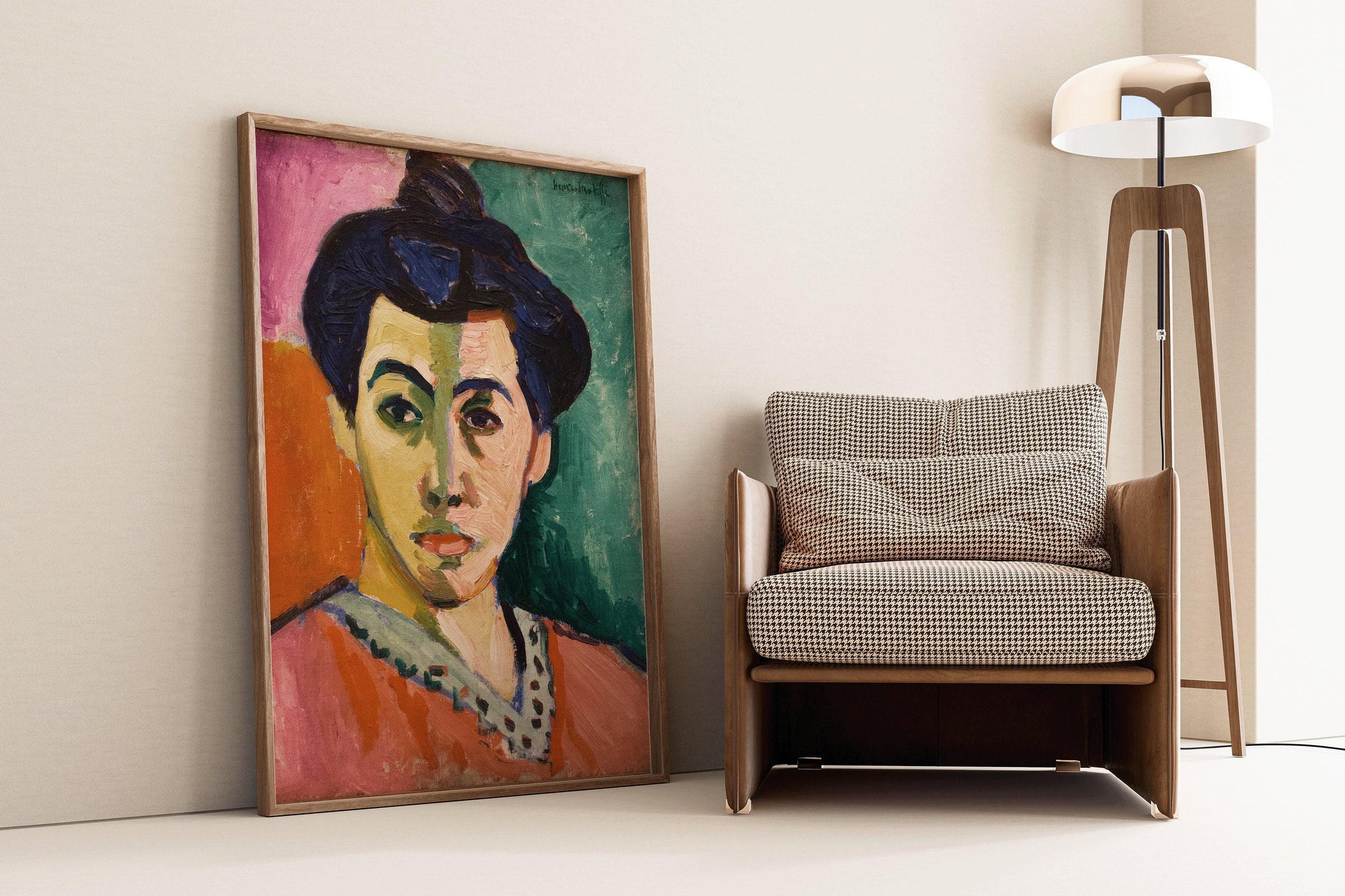 The Green Stripe Art By Henri Matisse Framed Canvas Print