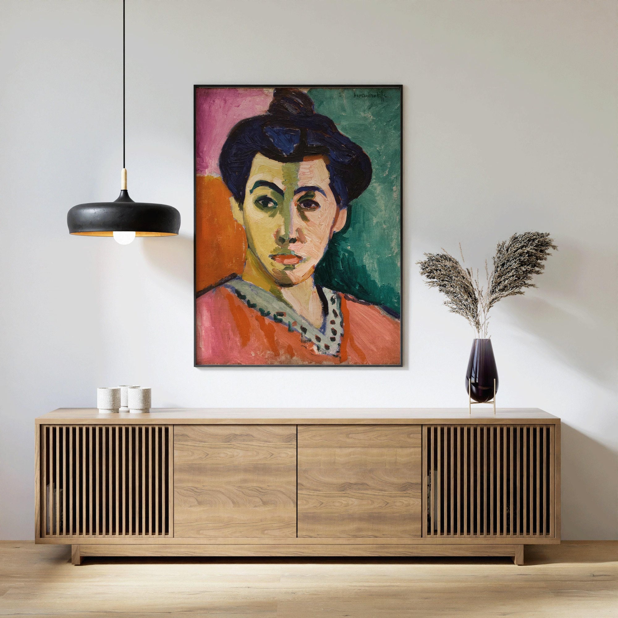 The Green Stripe Art By Henri Matisse Framed Canvas Print