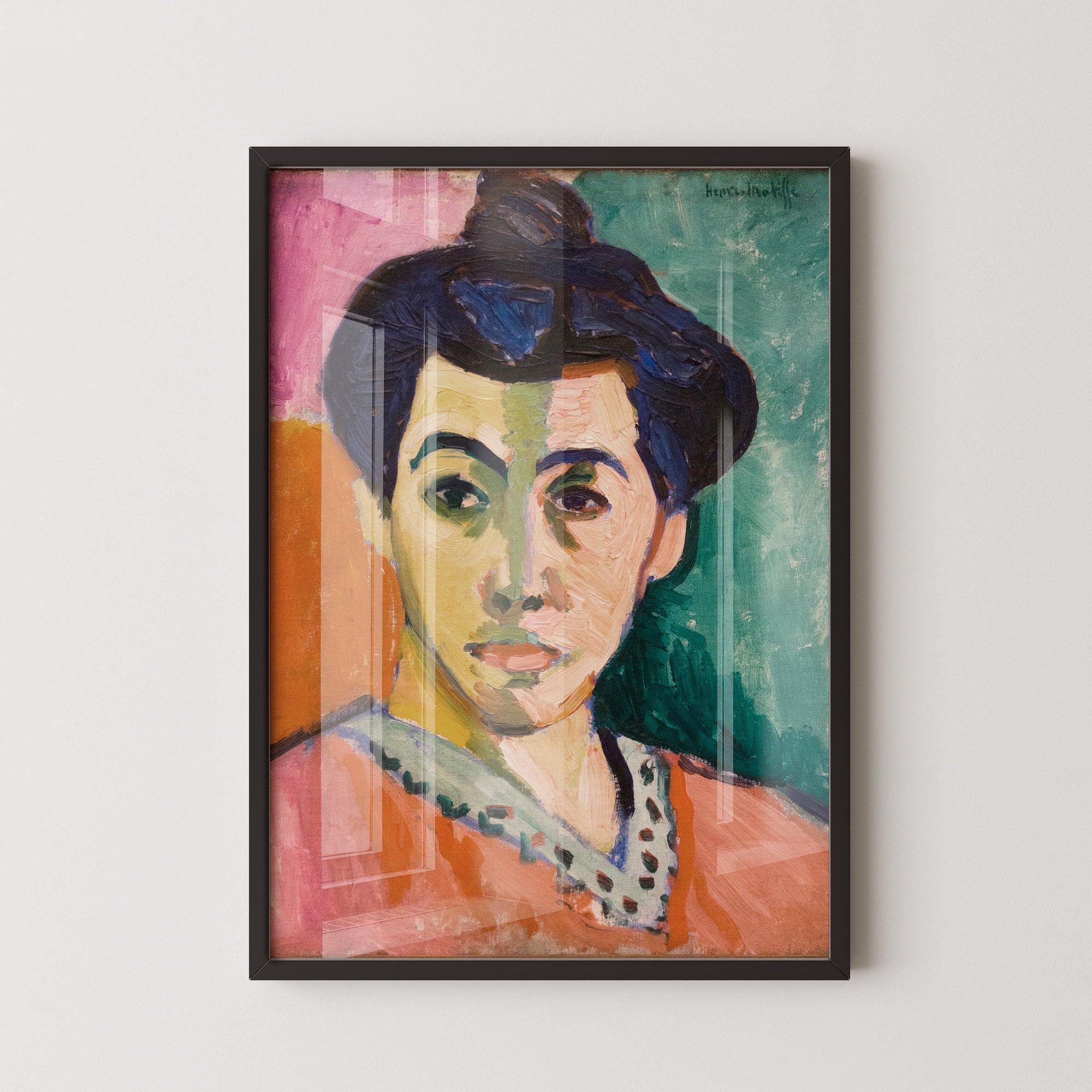 The Green Stripe Art By Henri Matisse Framed Canvas Print